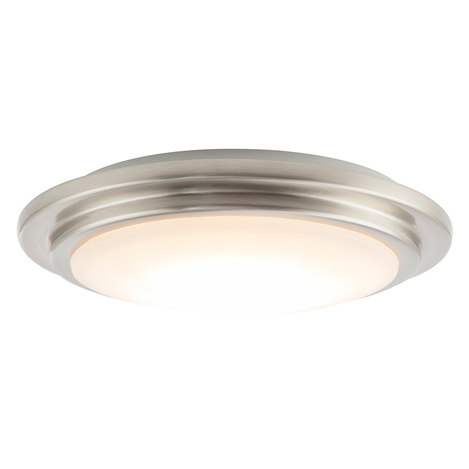 Modern Chic Satin Nickel Flush LED Bathroom Ceiling Light Fitting Image 5