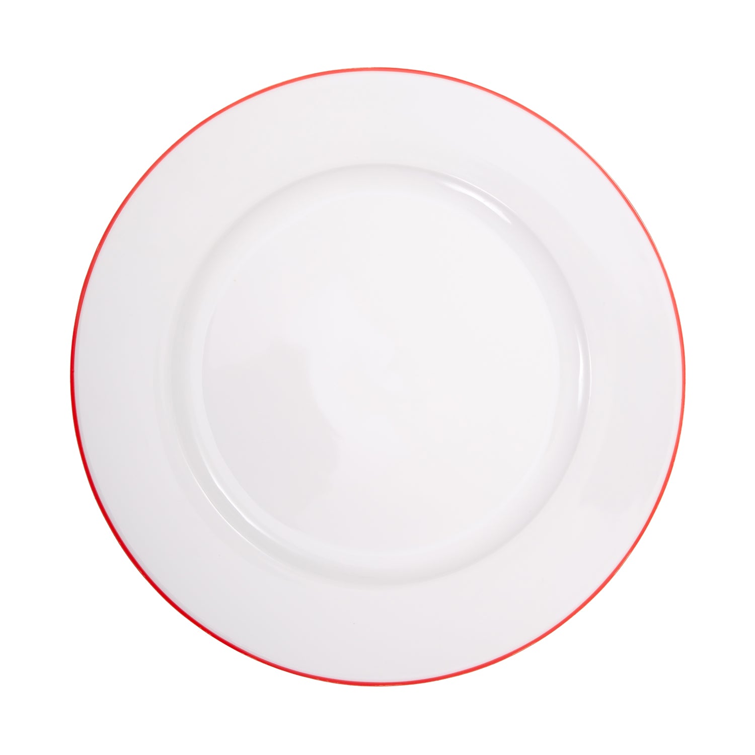 Set of 4 Durable White Ceramic Side Plates with Elegant Red Rim Image 2