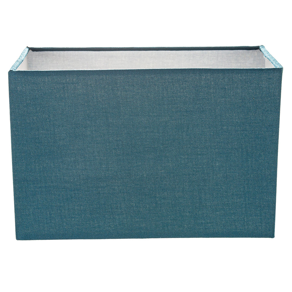 Contemporary and Stylish Vivid Teal Linen Fabric Rectangular Lamp Shade Image 1