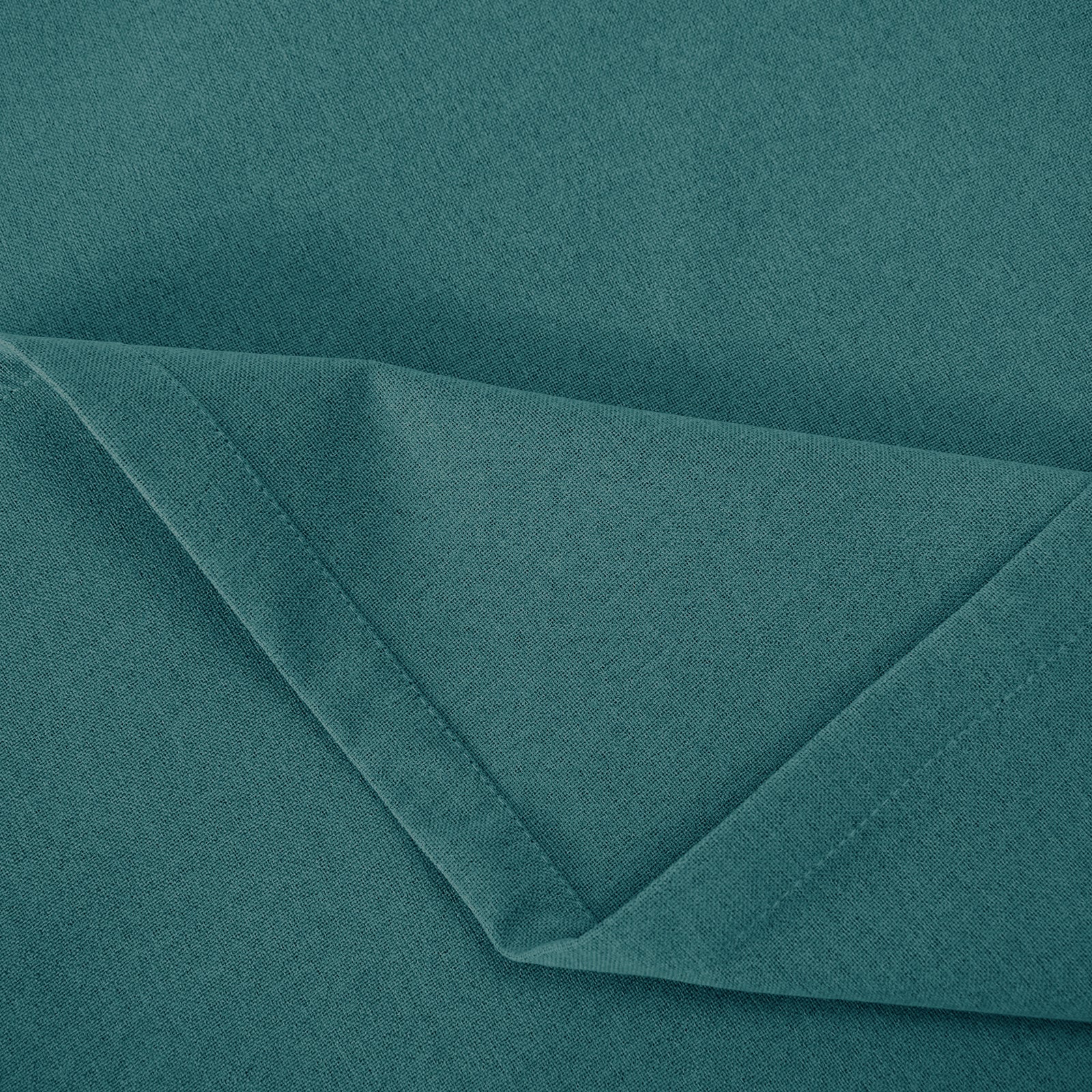 Teal Linen Fabric Blackout Eyelet Curtains - 46x54 Inch Drop - 2 Panel Image 3