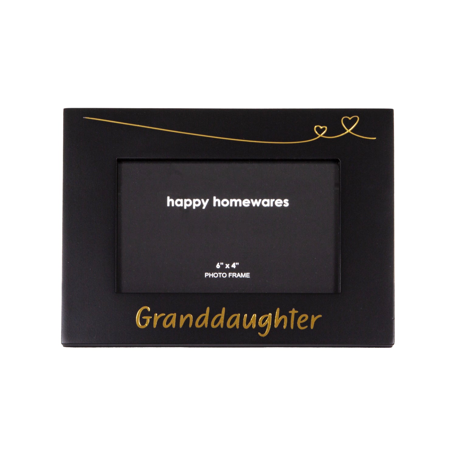 Cute and Modern Granddaughter 4" x 6" Black Picture Frame with Gold Foil Decor Image 2