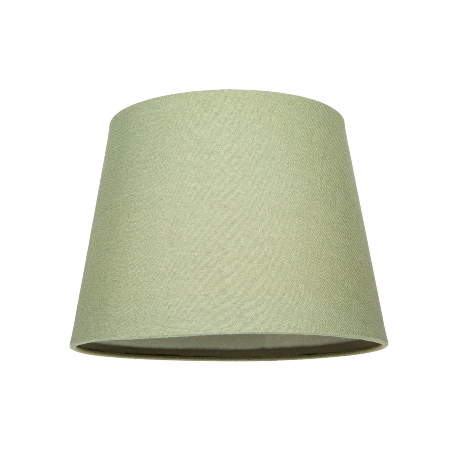 Traditional 6 Inch Olive Green Linen Drum Clip-On Lamp Shade 40w Maximum Image 1