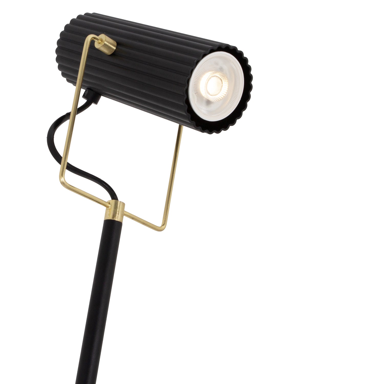 Modern Spot Floor Lamp in Matte Black and Gold with Adjustable Head Image 3