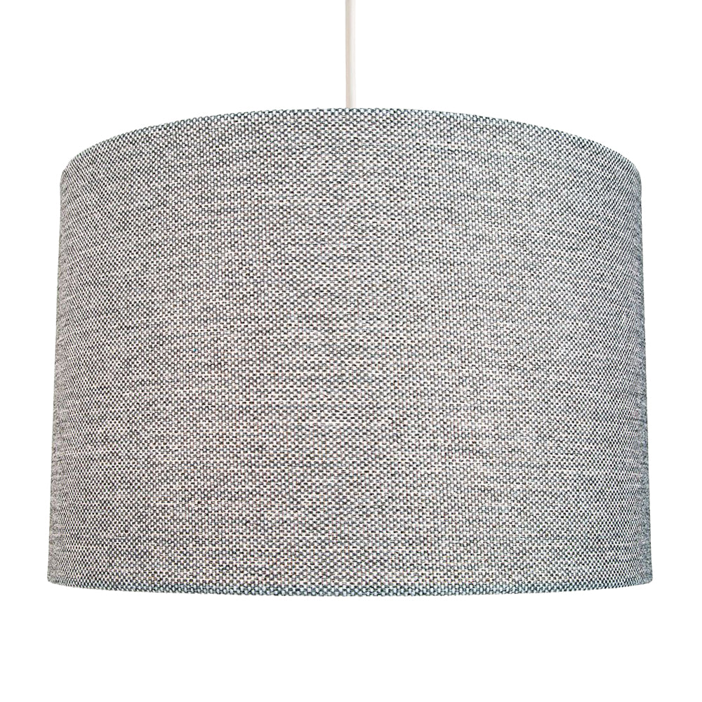 Modern and Sleek 30cm Width Light Grey Linen Fabric Drum Lamp Shade 60w Maximum Image 2