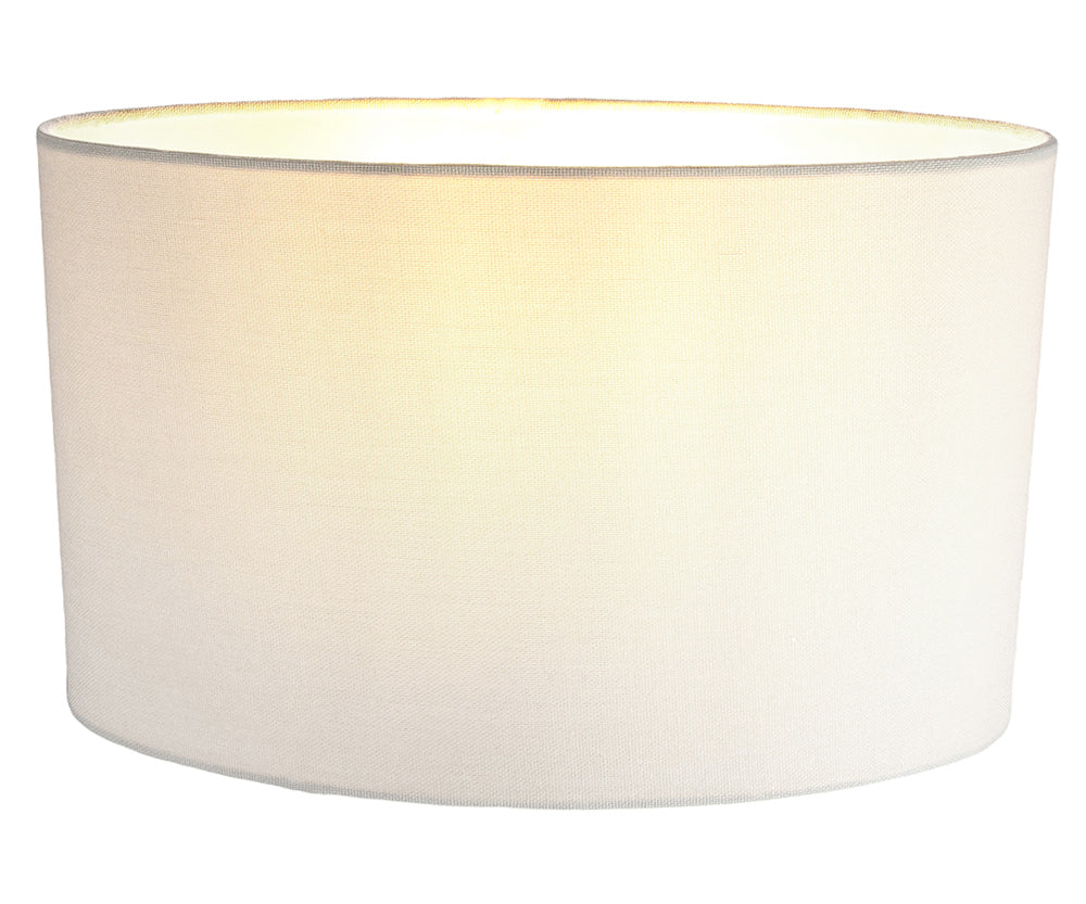 Contemporary and Stylish Ivory White Linen Fabric Oval Lamp Shade - 30cm Width Image 2