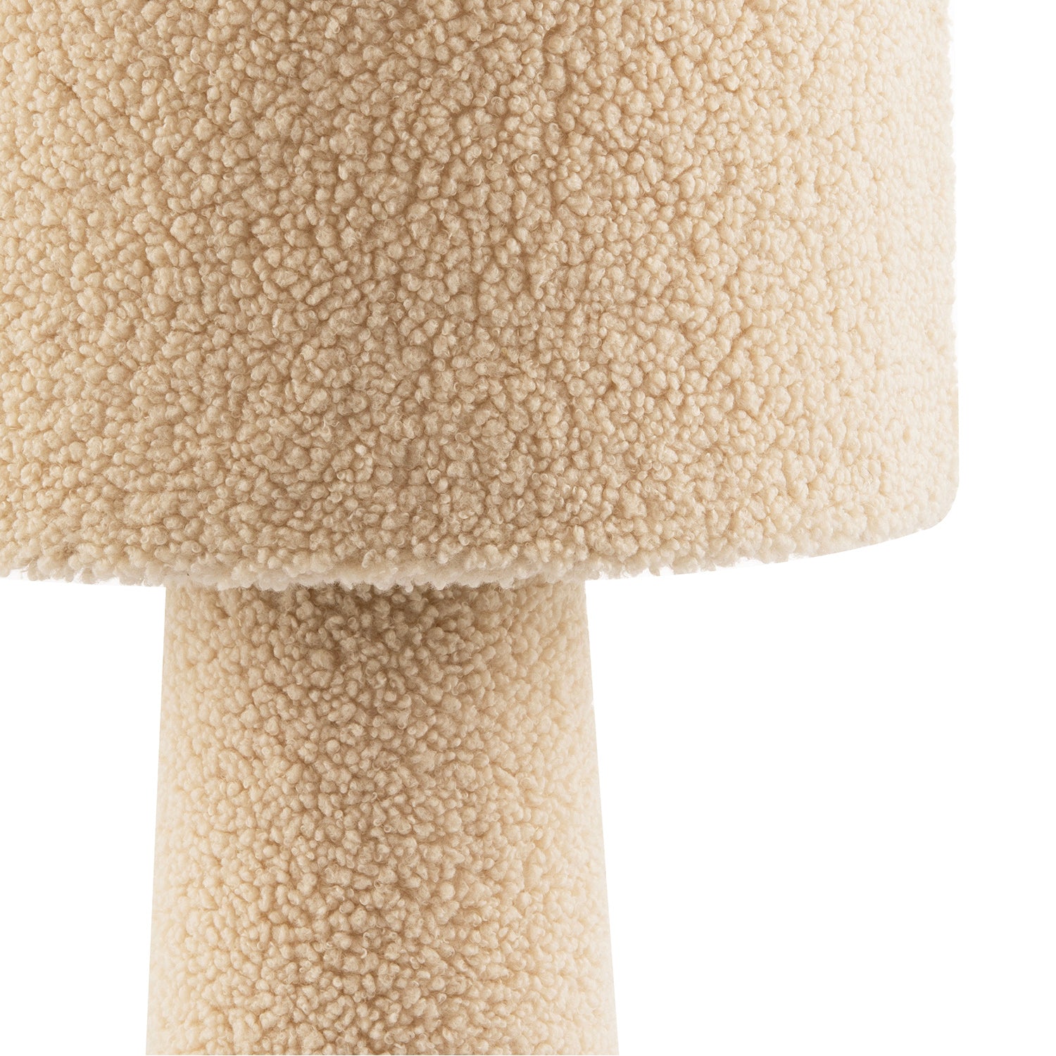 Designer Table Lamp with Cream Wool Base and Shade with Inner Lining Image 5
