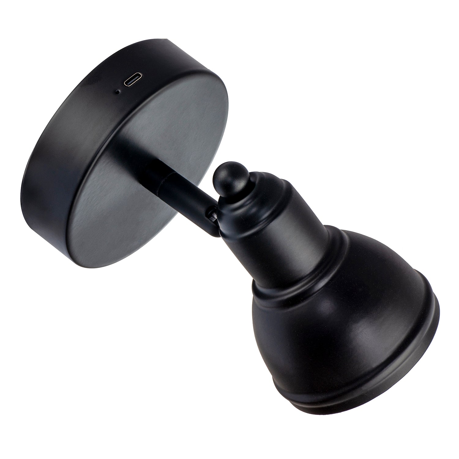 Modern Rechargeable Dimmable Spot Wall Light Fitting in Matte Black Image 3