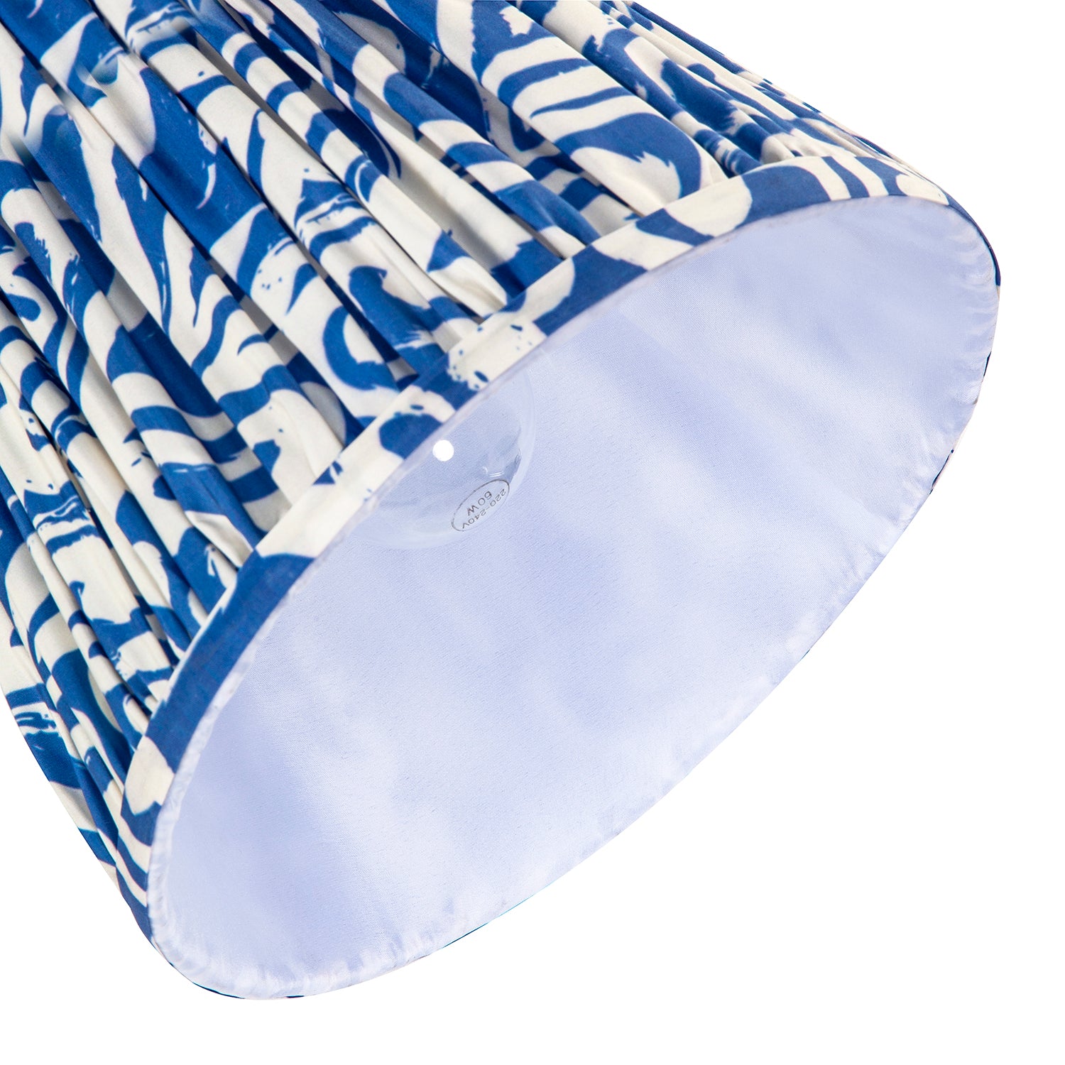 Modern Blue Nova Pleated Cotton Fabric Lamp Shade with Tapered Design Image 4