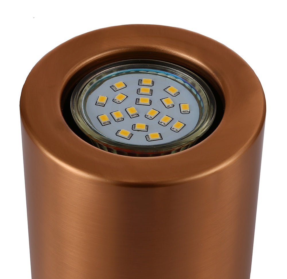 Small and Contemporary Brushed Copper LED Table/Floor Lamp Uplighter Image 2