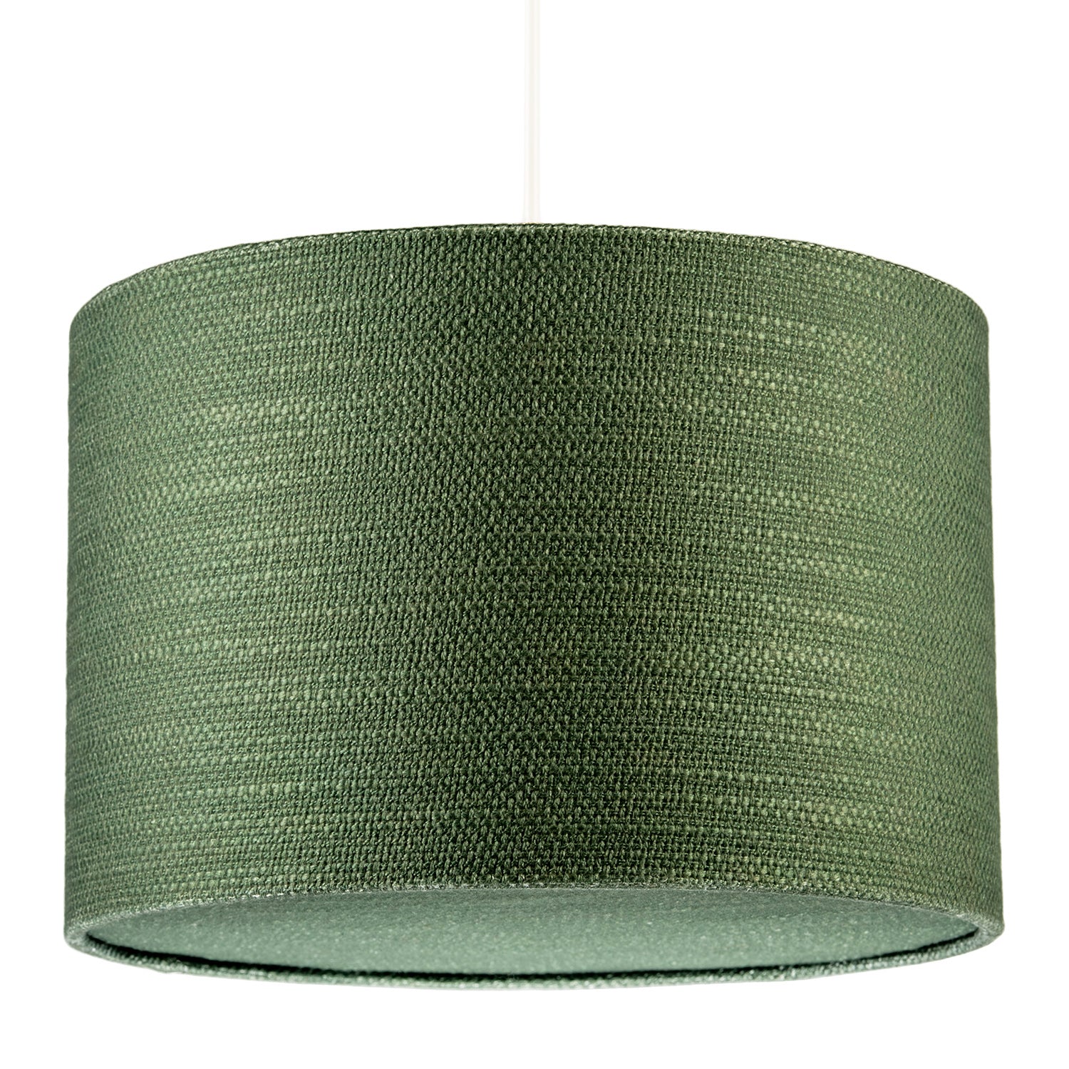 Vineyard Green Textured Linen Pendant Lighting Shade with Diffuser Image 1