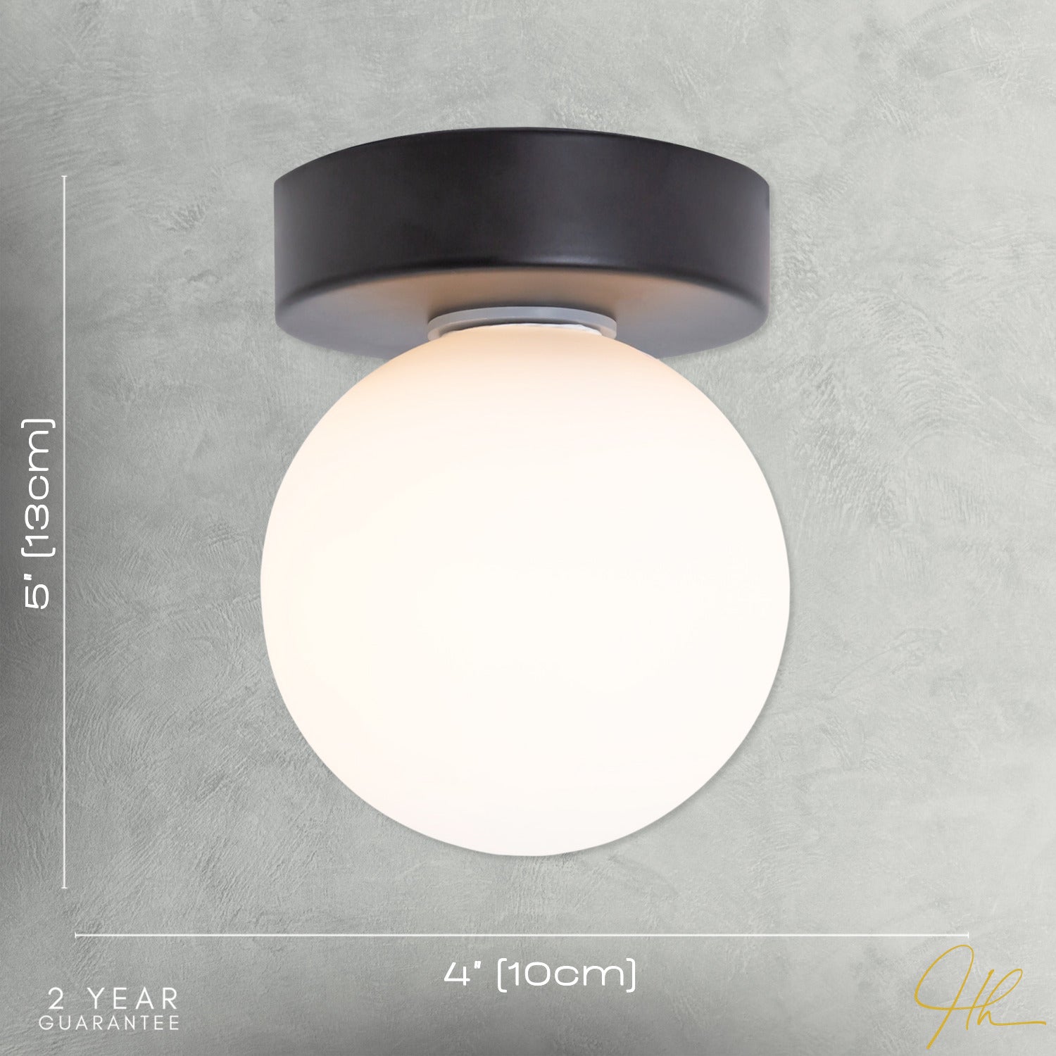 Modern Compact Bathroom Ceiling Light with Opal Glass Globe Shade Image 7