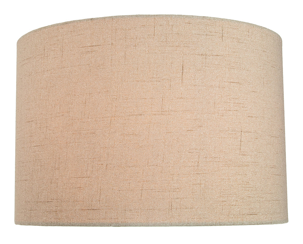 Contemporary and Sleek Taupe Textured Linen Fabric Drum Lamp Shade 60w Maximum Image 2