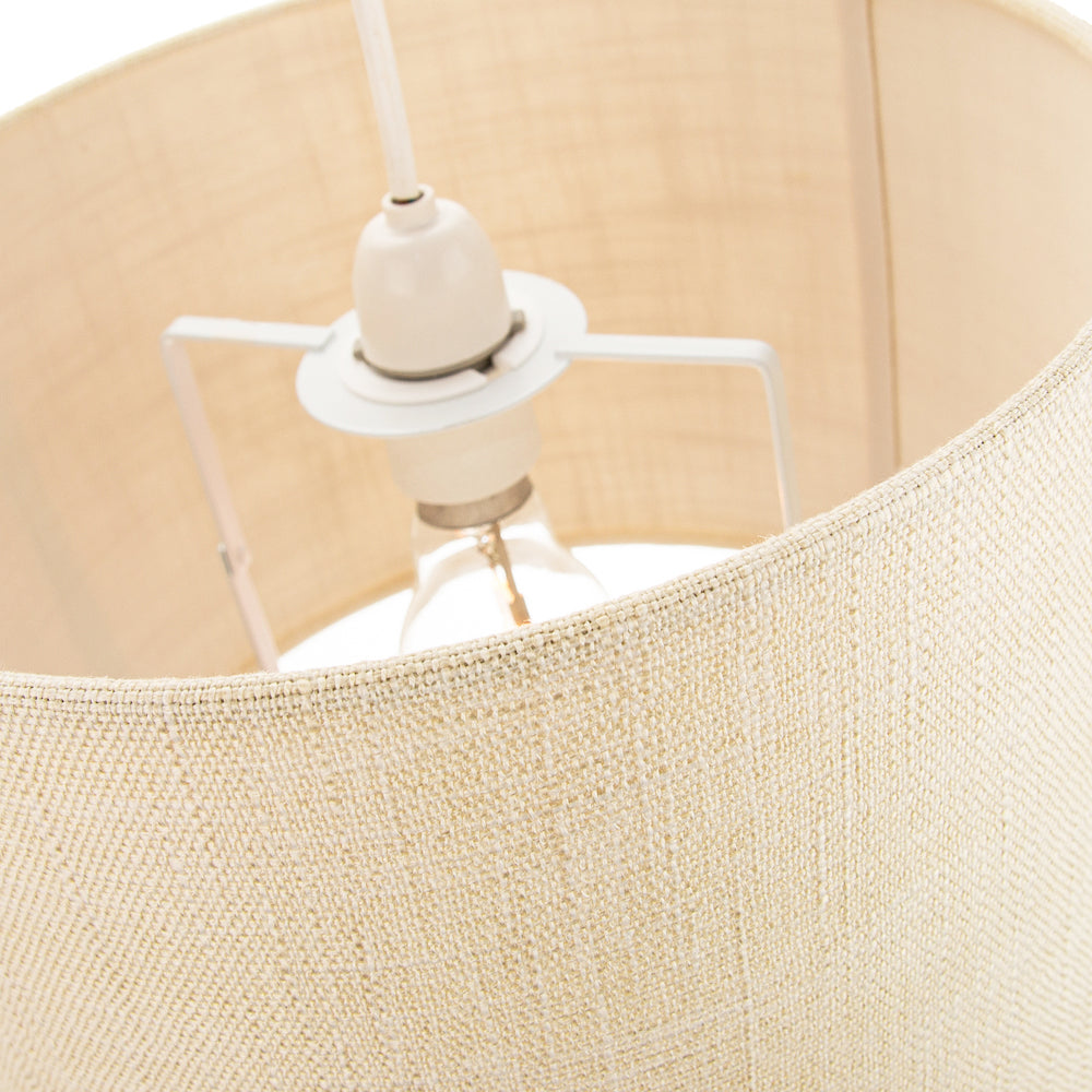 Contemporary and Sleek 10 Inch Cream Linen Fabric Drum Lamp Shade 60w Maximum Image 2