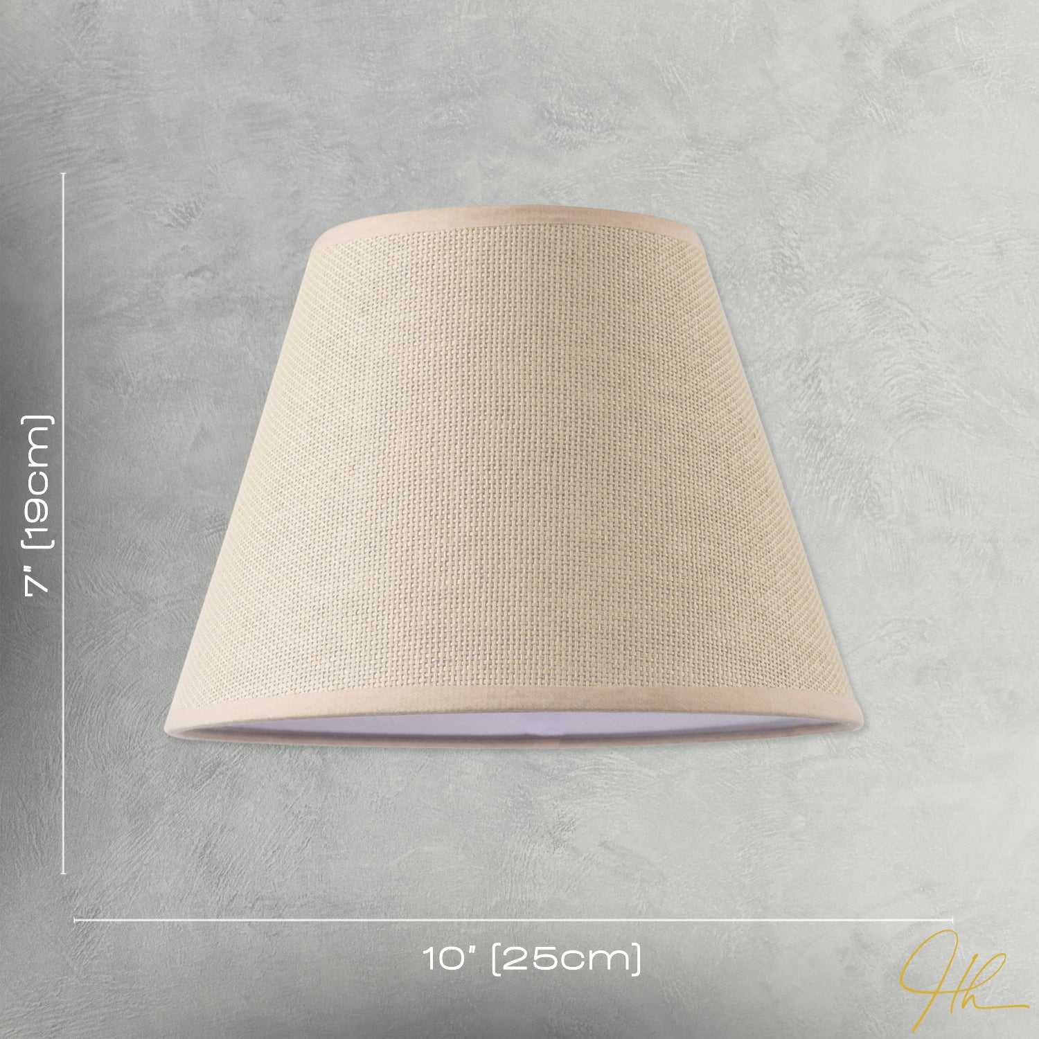 Traditional Rattan Tweed Lamp Shade with Pale Pink Cotton Fabric Trims Image 7