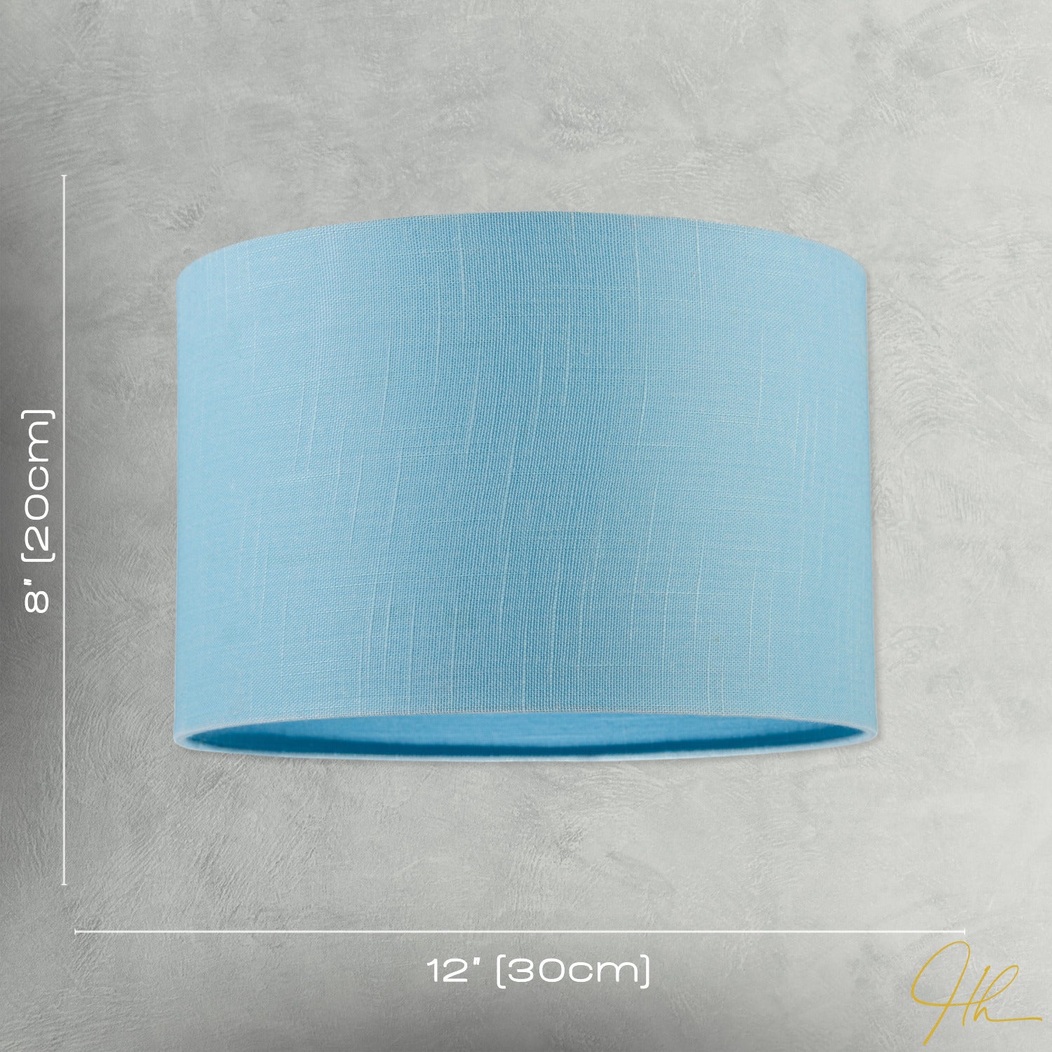 Designer Ocean Current Blue Textured Linen Fabric Circular Lamp Shade Image 7
