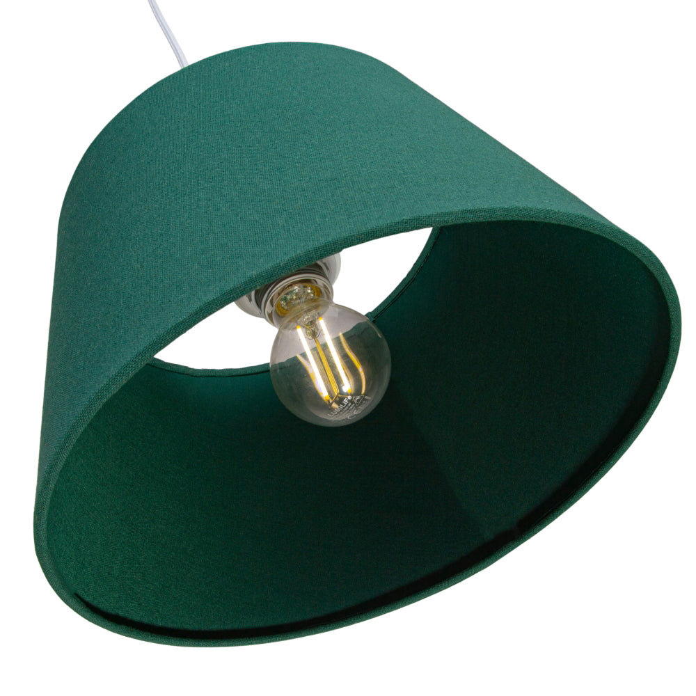 Traditional 30cm Forest Green Linen Fabric Drum Table/Pendant Shade 60w Maximum Image 4