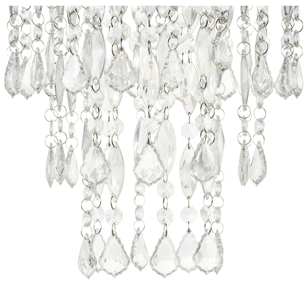Chandelier Style Pendant Light Shade with Tiers of Clear Acrylic Drops Image 3