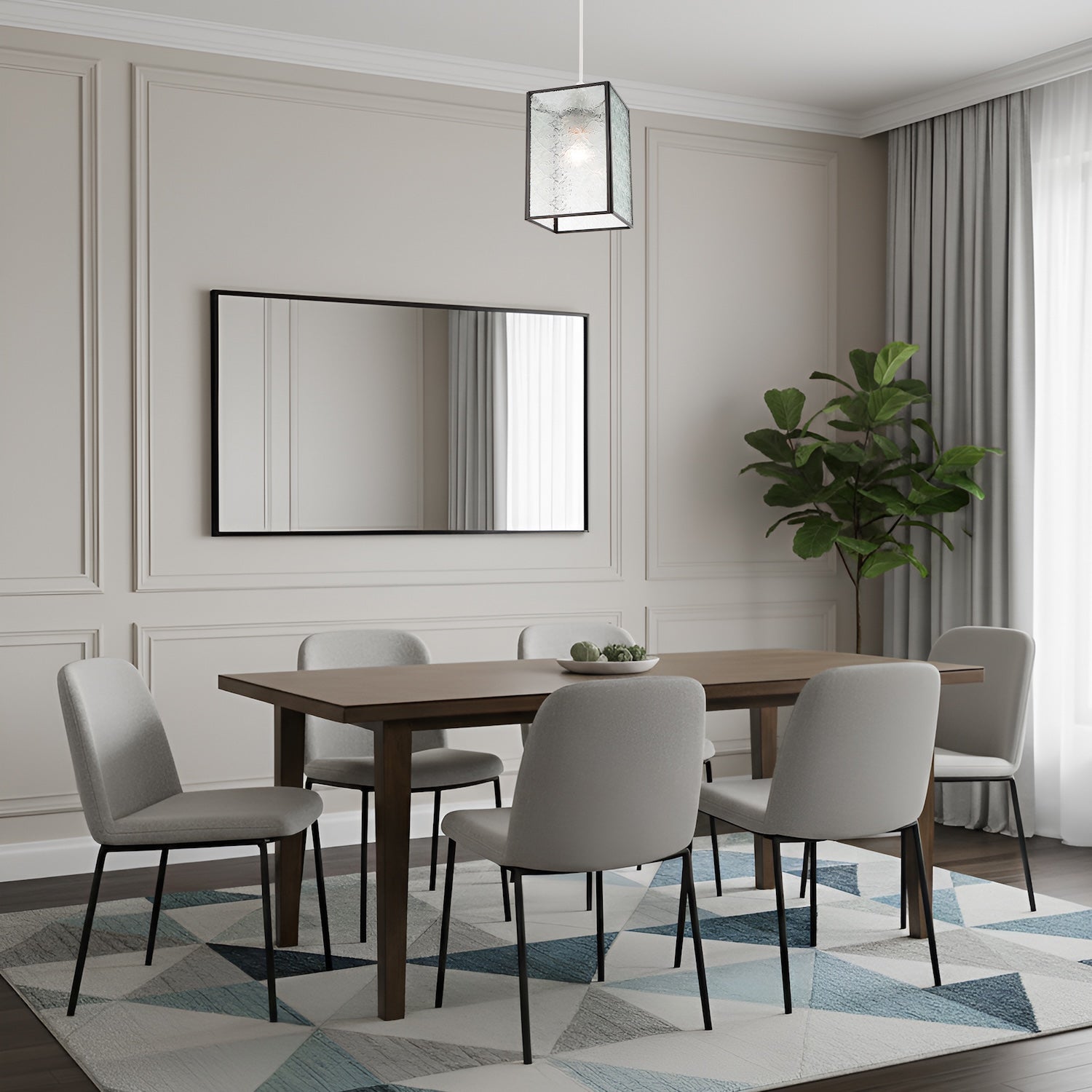 Vintage Traditional Bronze Pendant Shade with Clear Moroccan Glass Image 6