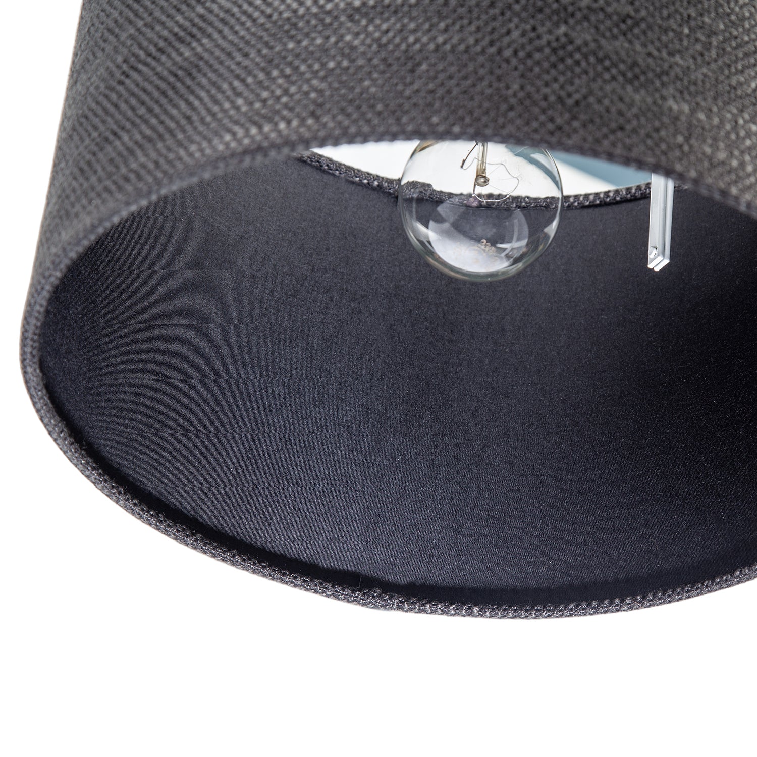 Designer Bobbled and Textured Linen Lamp Shade in Graphite Black Image 5