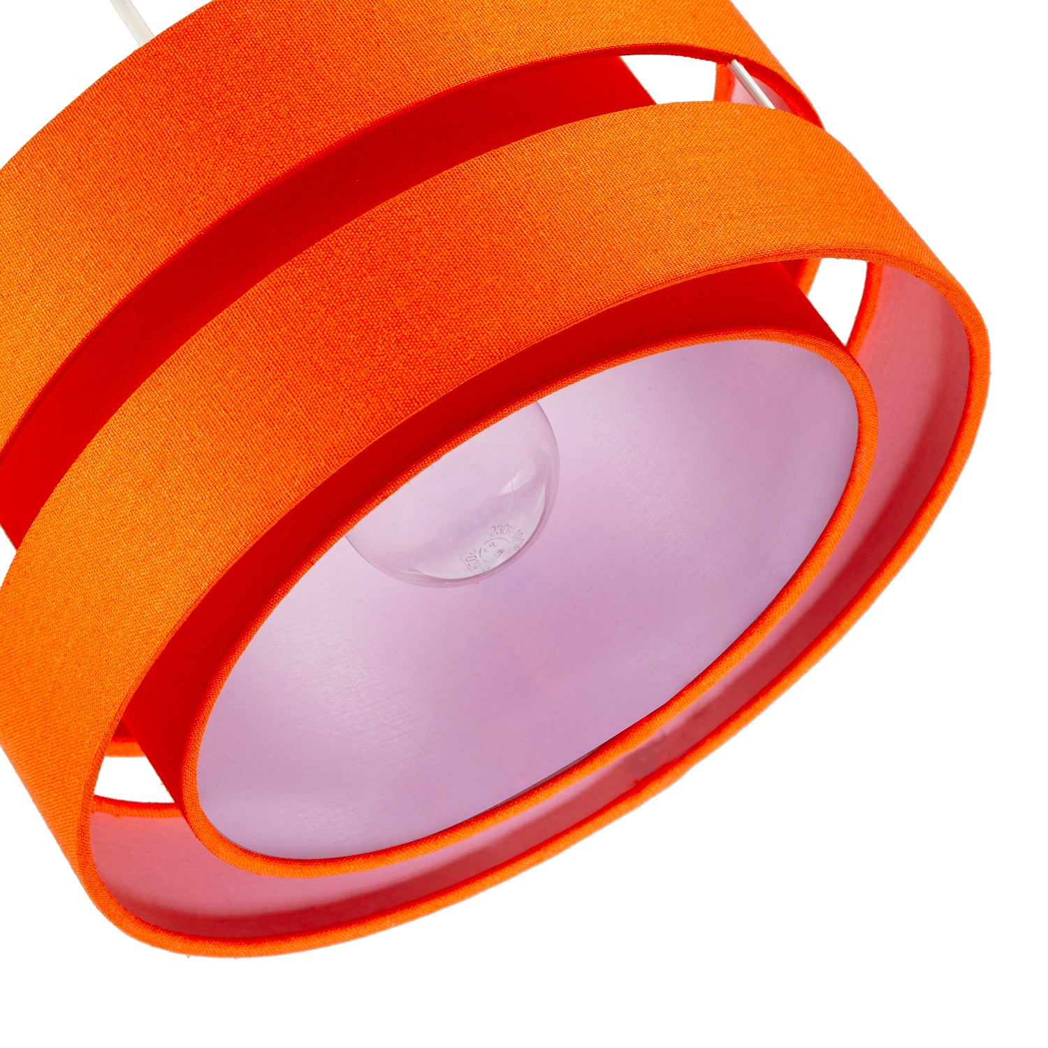 Modern Orange Linen Fabric Triple Tier Ceiling Pendant Light Shade Image 5
