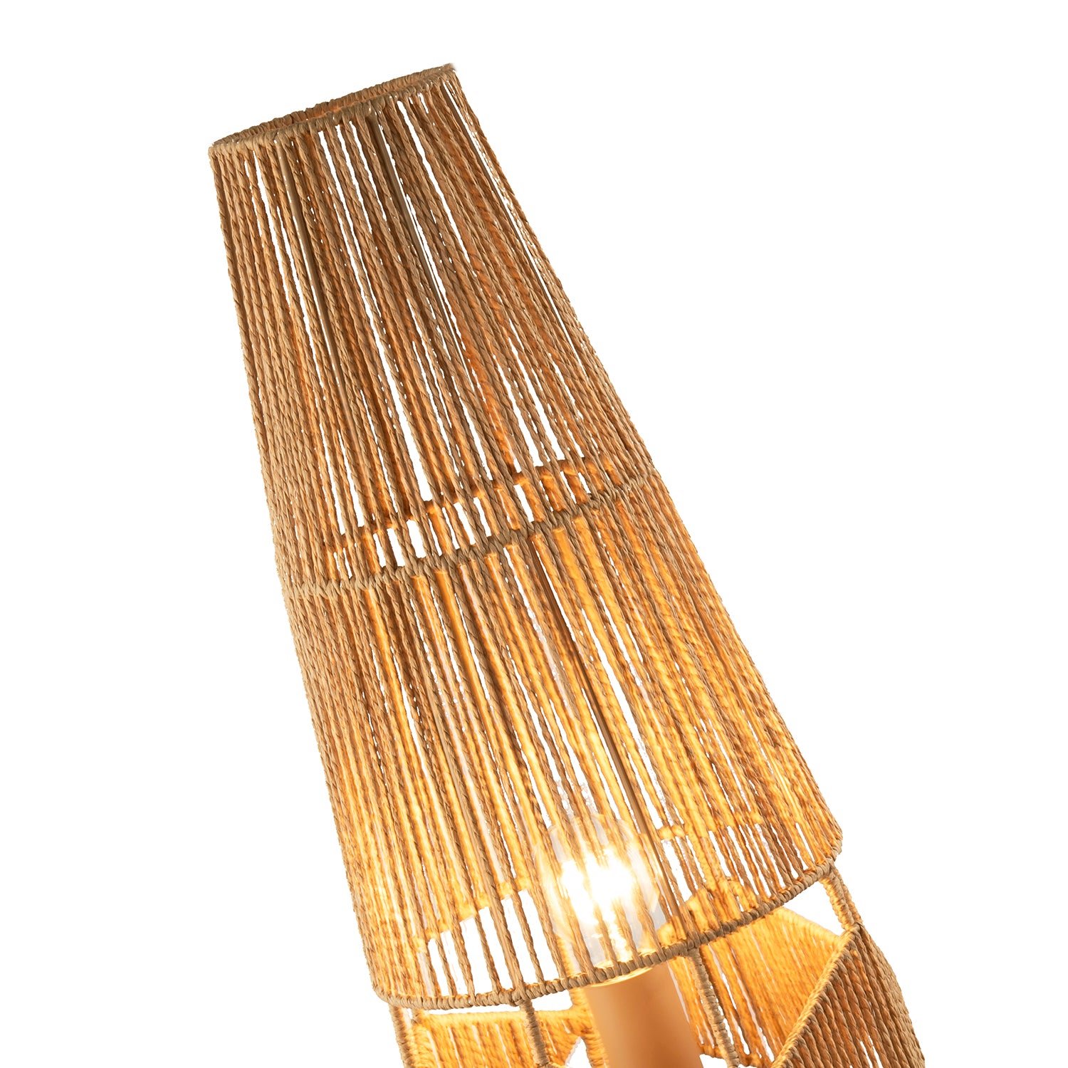 Moroccan Designed Floor Lamp in Vintage Twisted Paper and Metal Frame Image 4