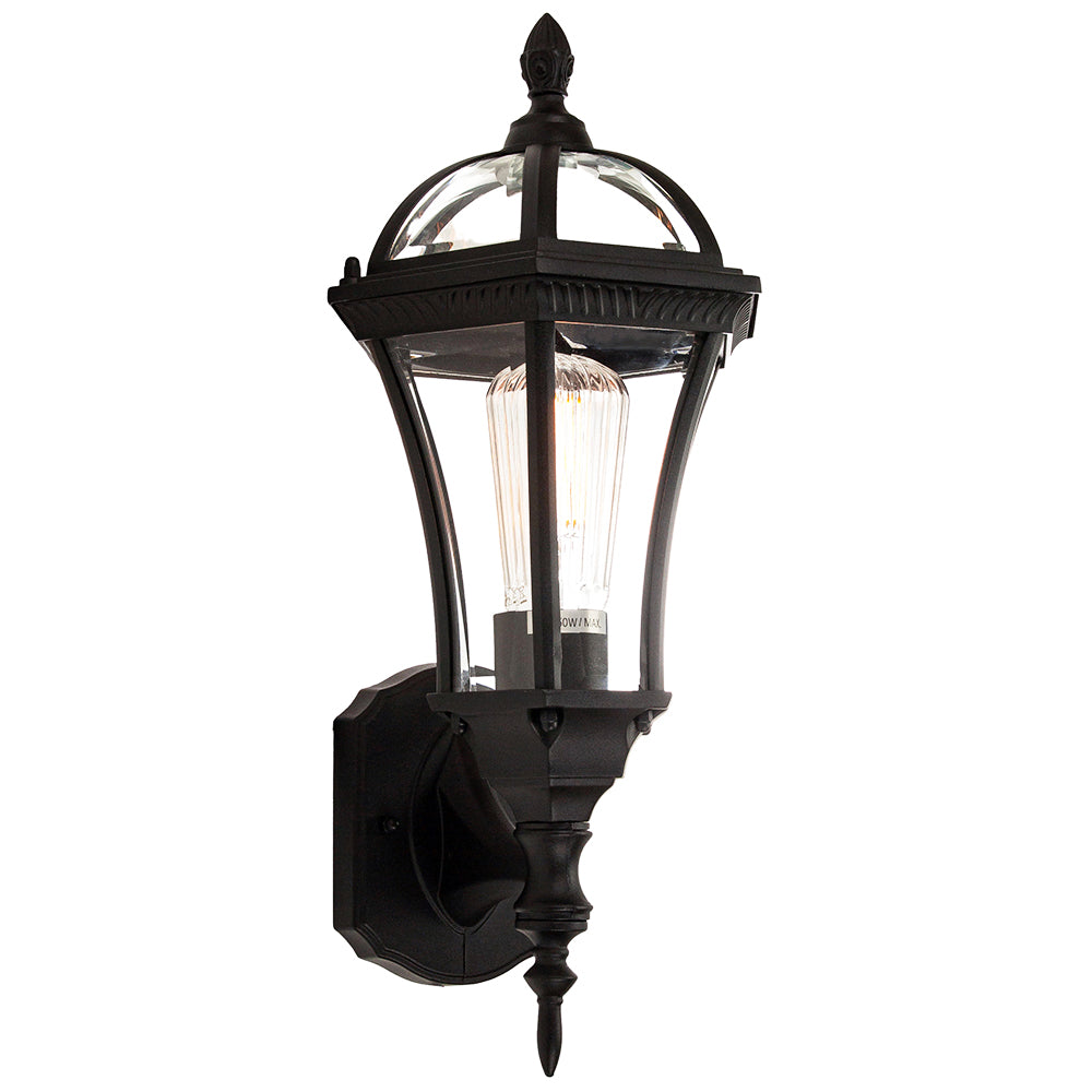 Traditional Matt Black Exterior Lantern Wall Light Fitting Image 5