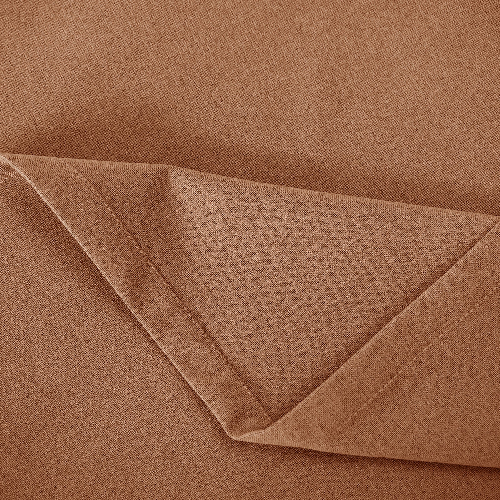 Mustard Orange Linen Blackout Curtains - 46 x 63 Inch Drop - 2 Panel Image 3