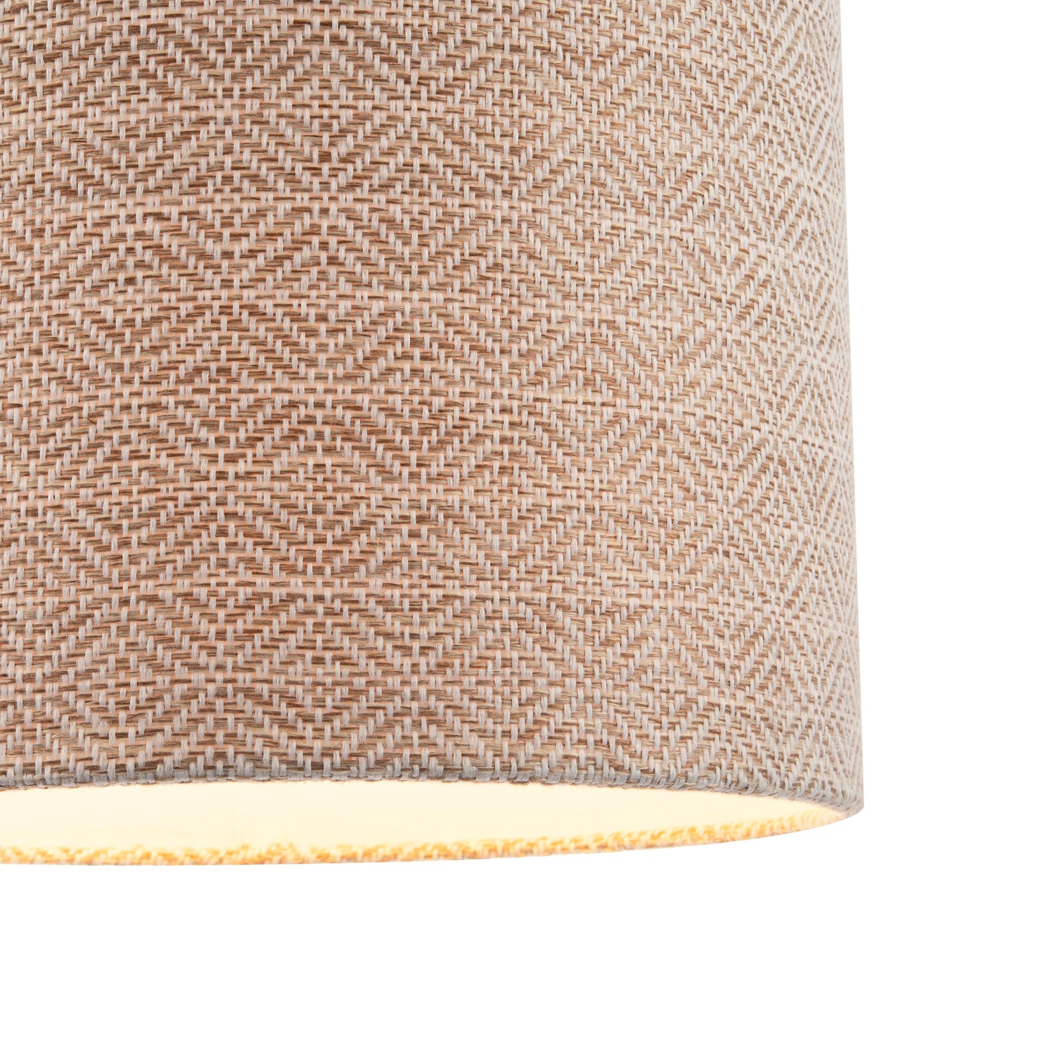 Unique Aztec Designed Drum Lamp Shade in Dark Taupe and White Linen Image 4