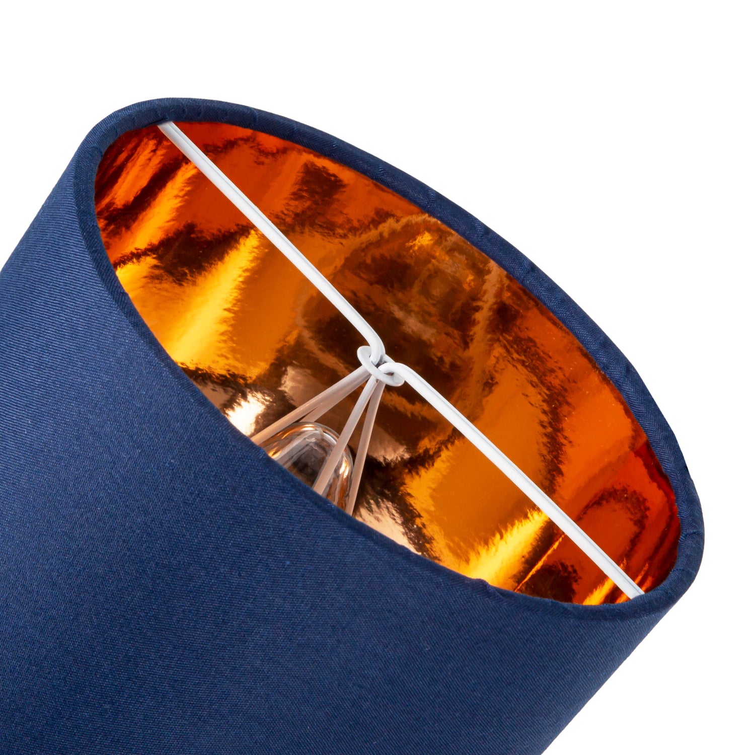 Contemporary Midnight Blue 6" Clip-On Candle Lamp Shade with Copper Inner Lining Image 4