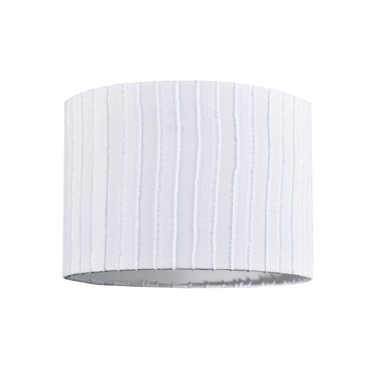 Unique Two Tone Double Patch White Cotton Circular Lamp Shade with Inner Lining Image 1