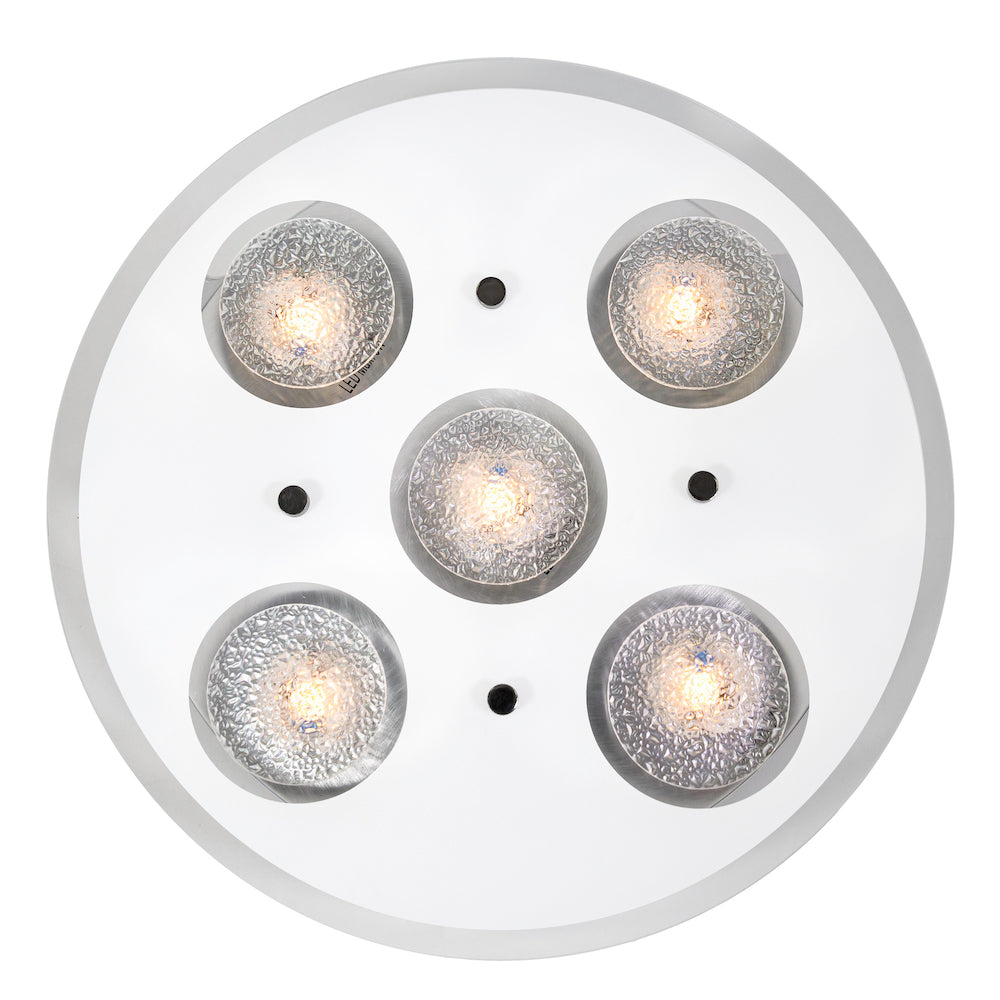 Contemporary Circular LED Bathroom Flush Ceiling Light with Clear/Frosted Glass Image 2