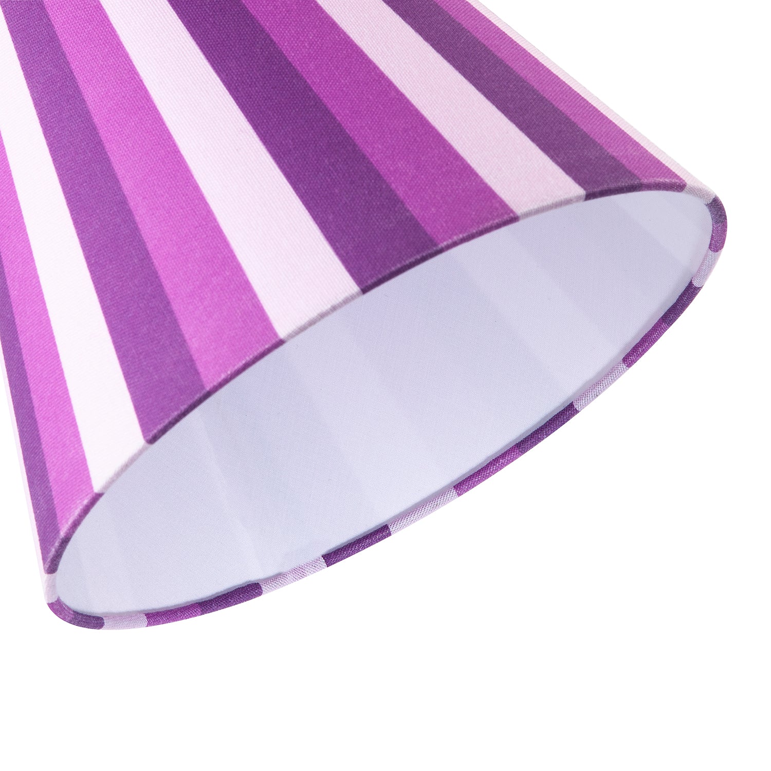 Multi Purple Tone Striped Linen Coolie Lamp Shade with Cotton Inner Image 5