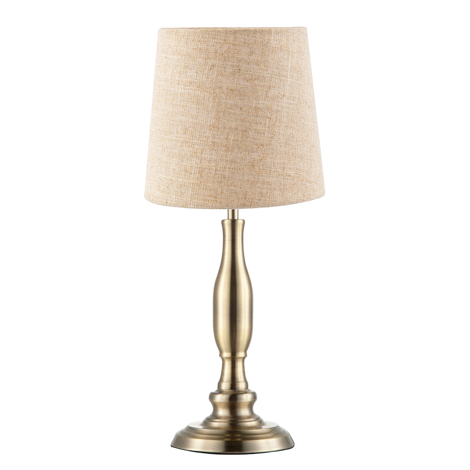 Classic Antique Brass Table Lamp Base with Curvy Metal Stem Design Image 4