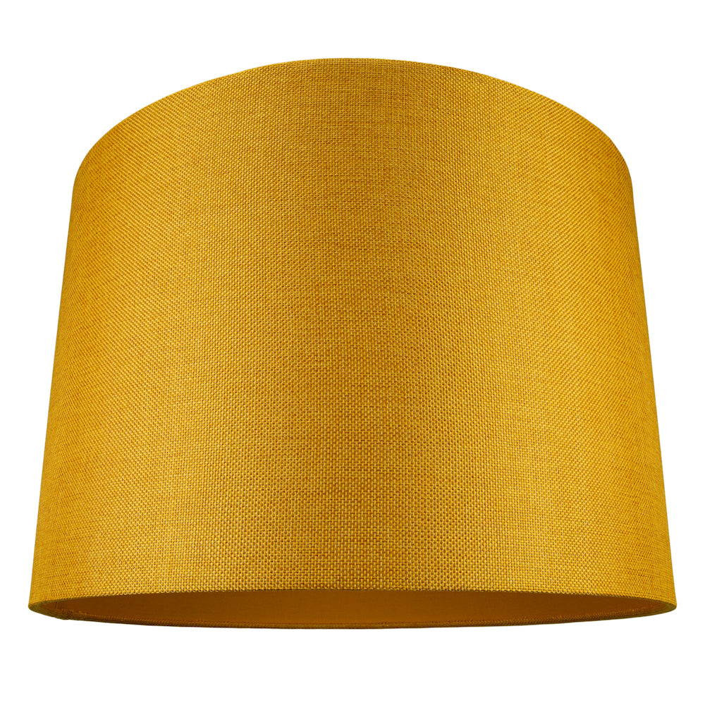 Contemporary and Sleek Ochre Linen 16" Lamp Shade with Cotton Inner Lining Image 1