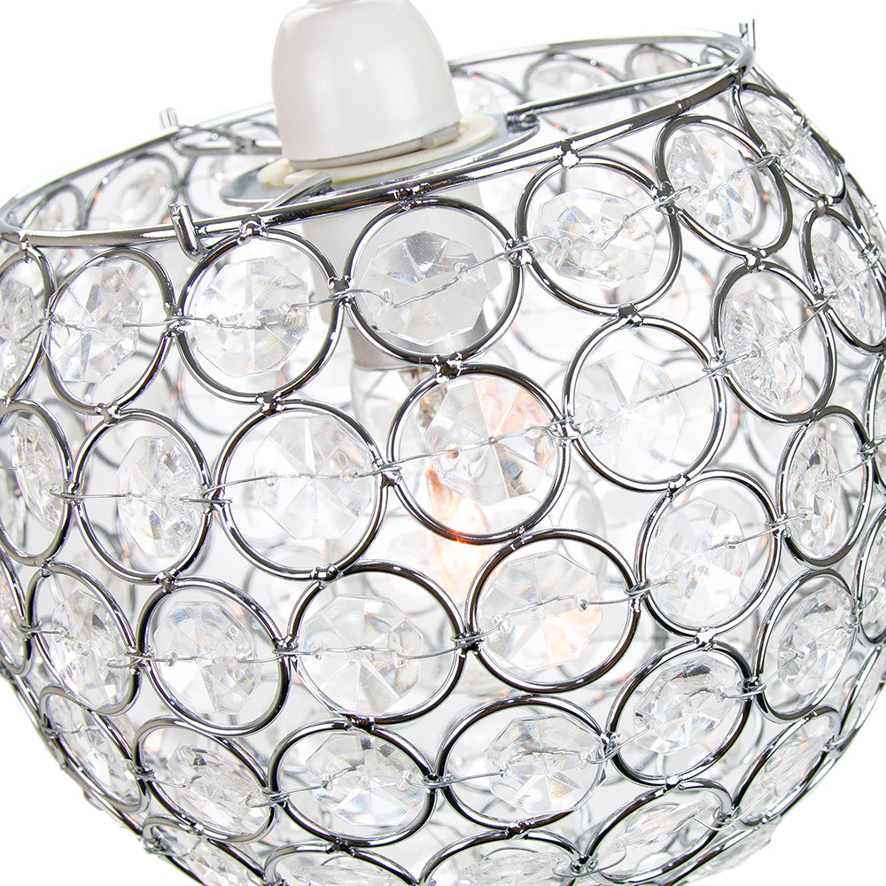 Modern Round Globe Easy Fit Pendant Shade with Small Transparent Acrylic Beads Image 3