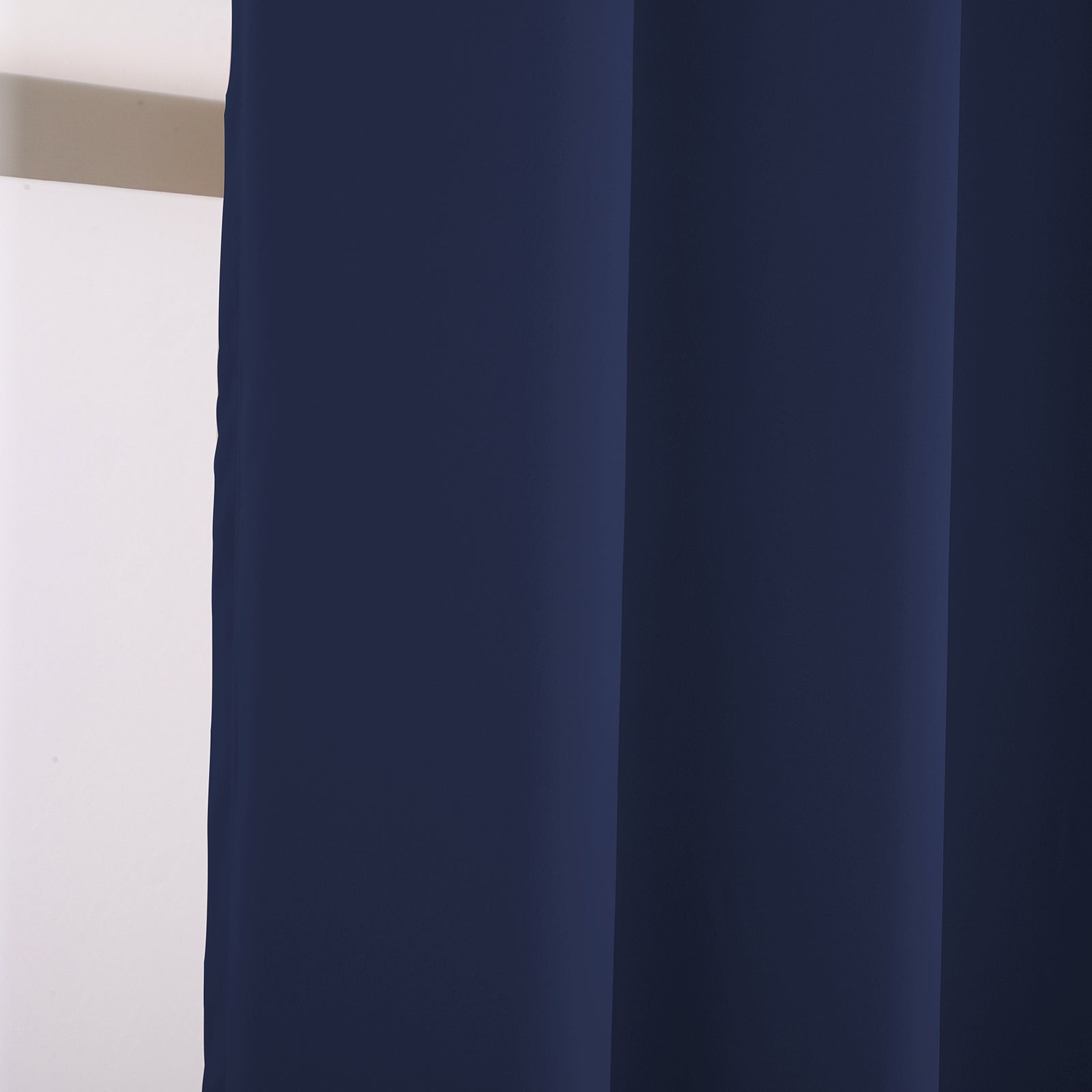 Midnight Blackout Curtains - Navy Blue Thermal Eyelet - 46 x 72 Drop - 2 Panel Image 8