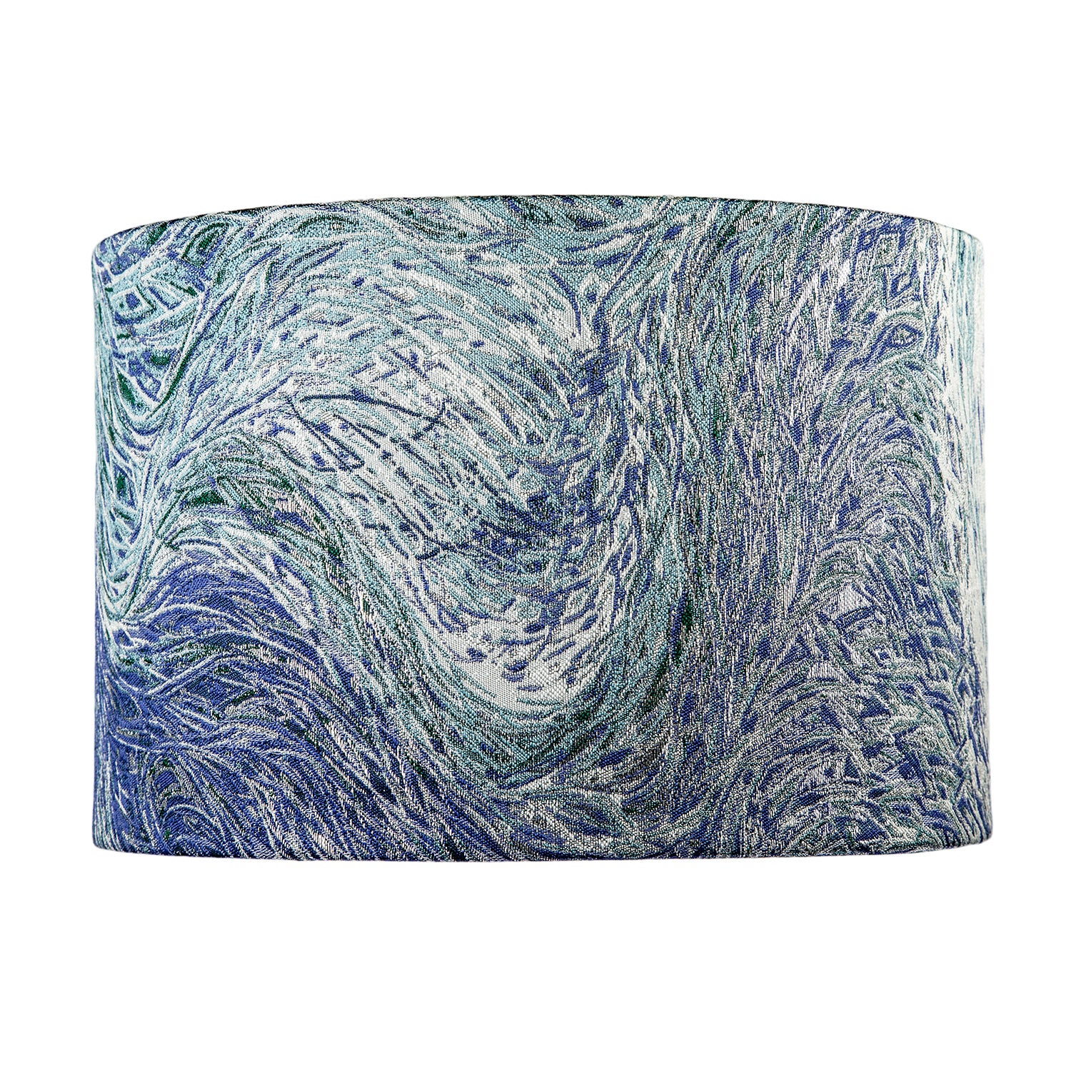 Artistic and Fluid Textured Lamp Shade in Blue Teal and Soft Green Image 4