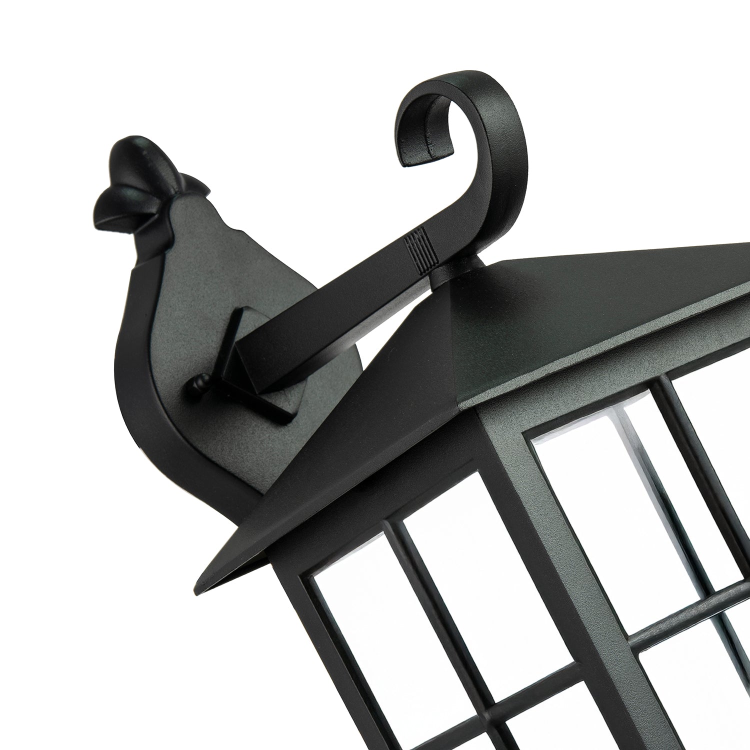 Classic Matte Black Die-Cast Aluminium Metal Exterior Lantern Wall Light Fitting Image 3