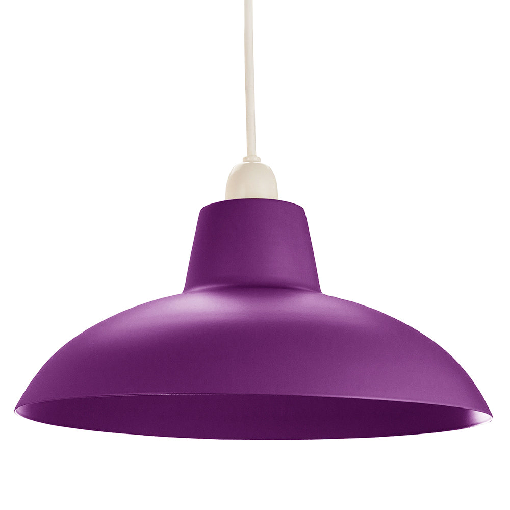 Industrial Retro Designed Matt Purple Curved Metal Ceiling Pendant Light Shade Image 1