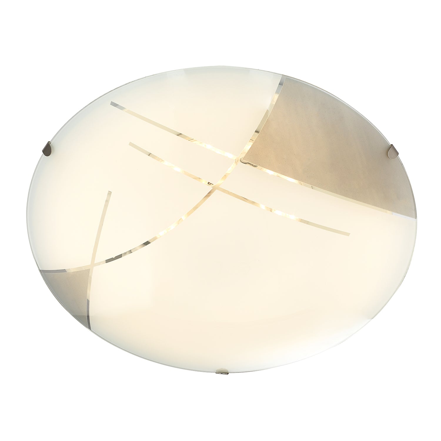 Contemporary Designer LED Opal White Glass Ceiling Light with Grey Gloss Decor Image 4