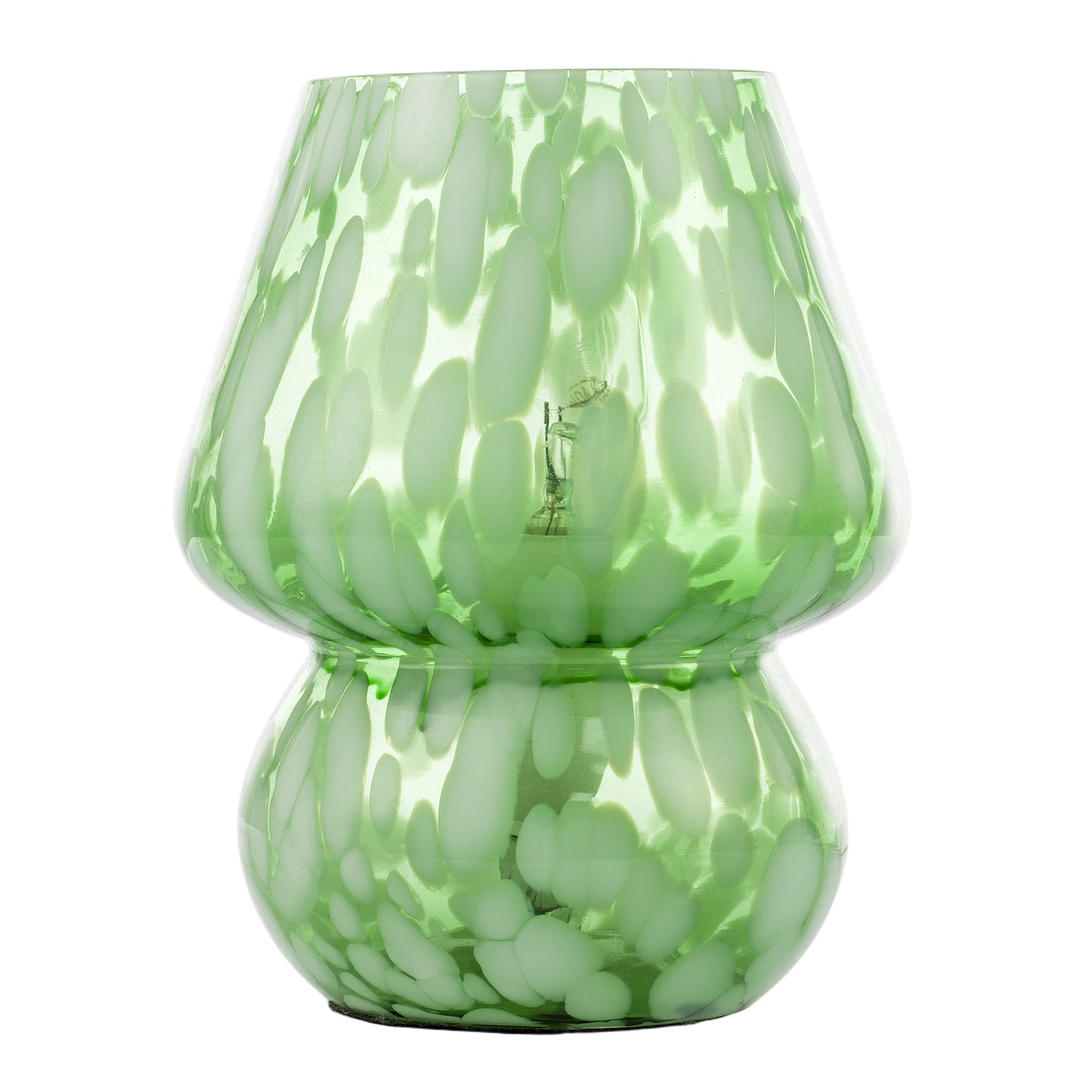 Eye Catching Artisan Style Emerald Green Mottled Glass Table Lamp Image 4