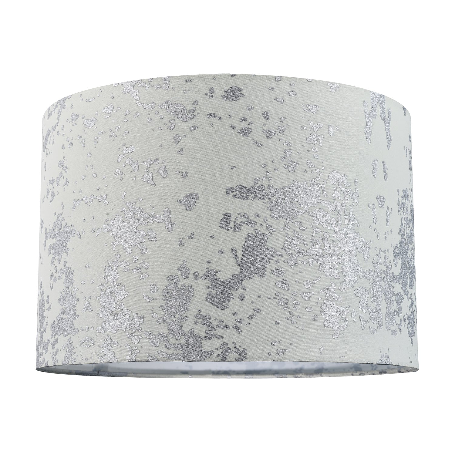 Modern Cream Cotton Fabric Lampshade with Silver Foil Decor for Table or Ceiling Image 1