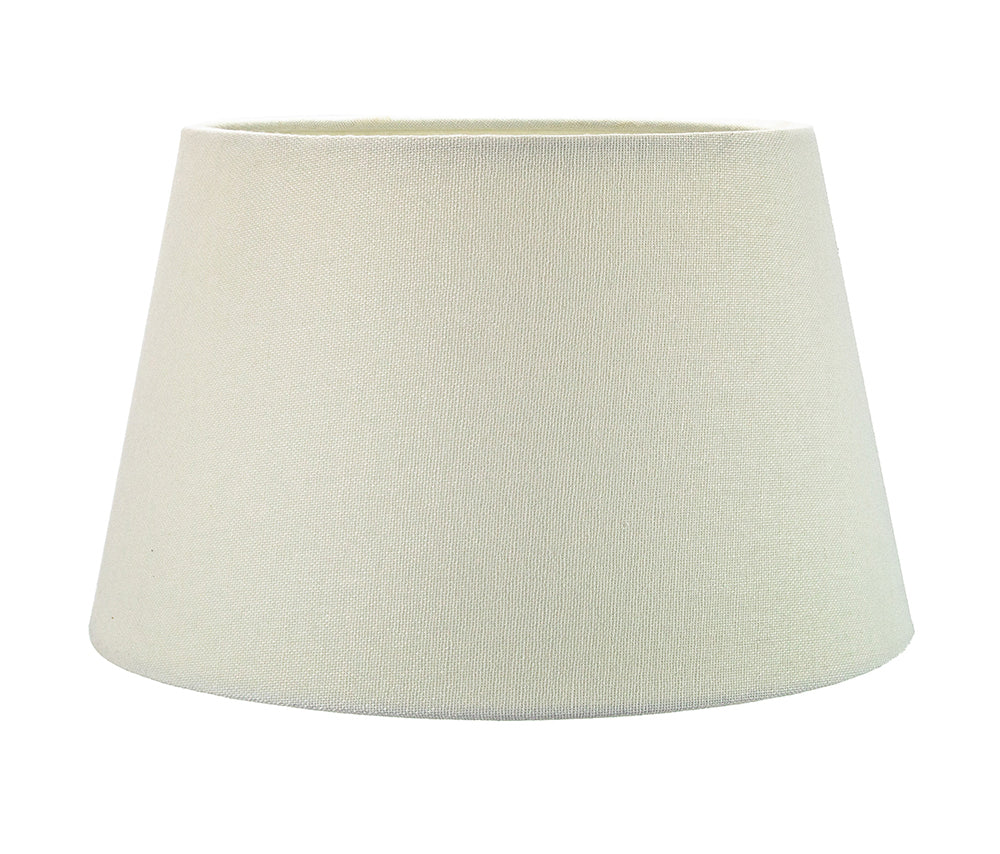 Traditional 12 Inch Cream Linen Fabric Drum Table/Pendant Lampshade 60w Maximum Image 1