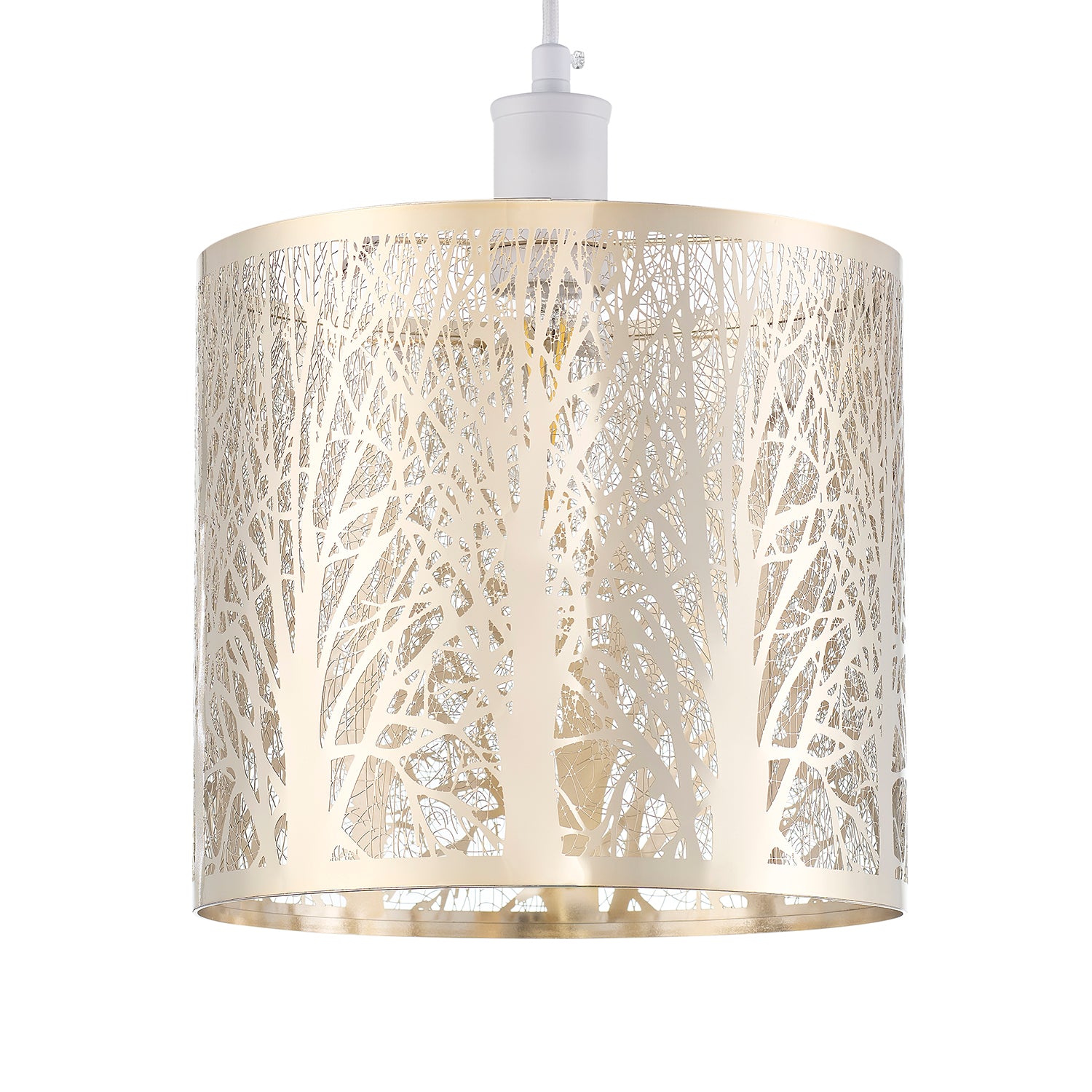 Unique and Beautiful Brushed Gold Metal Forest Design Ceiling Pendant Shade Image 1