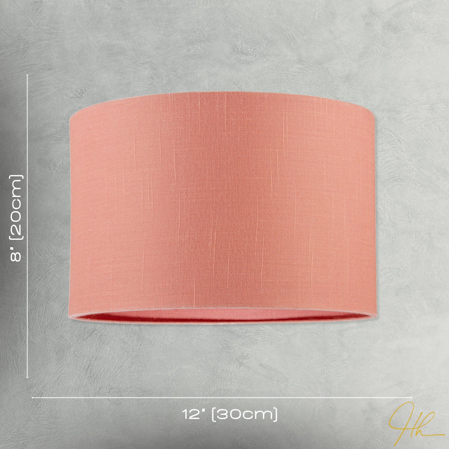 Chic Designer Peach Palazzo Textured Linen Fabric Circular Lamp Shade Image 7
