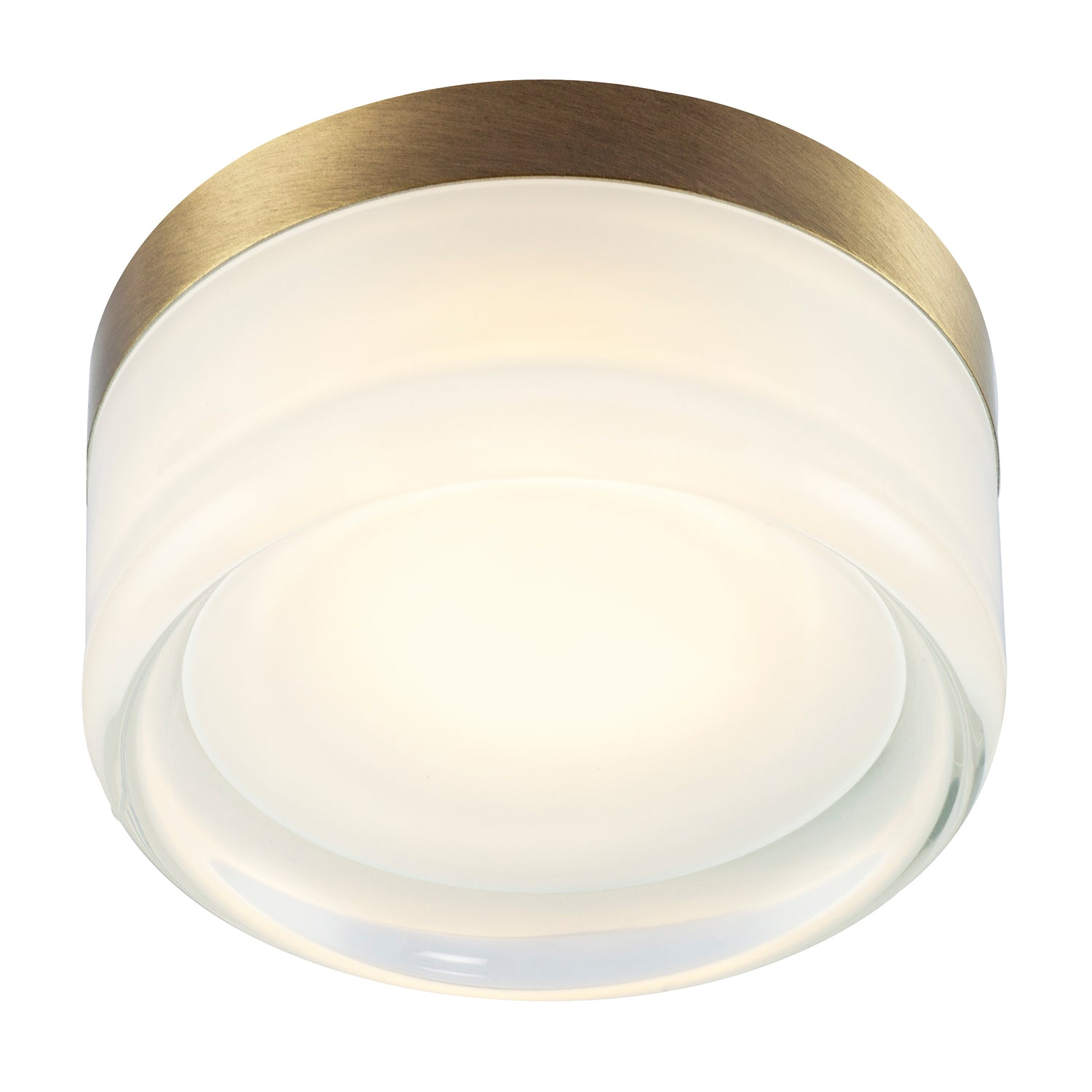 Designer Antique Brass LED Bathroom Ceiling Light with Opal Glass Image 4
