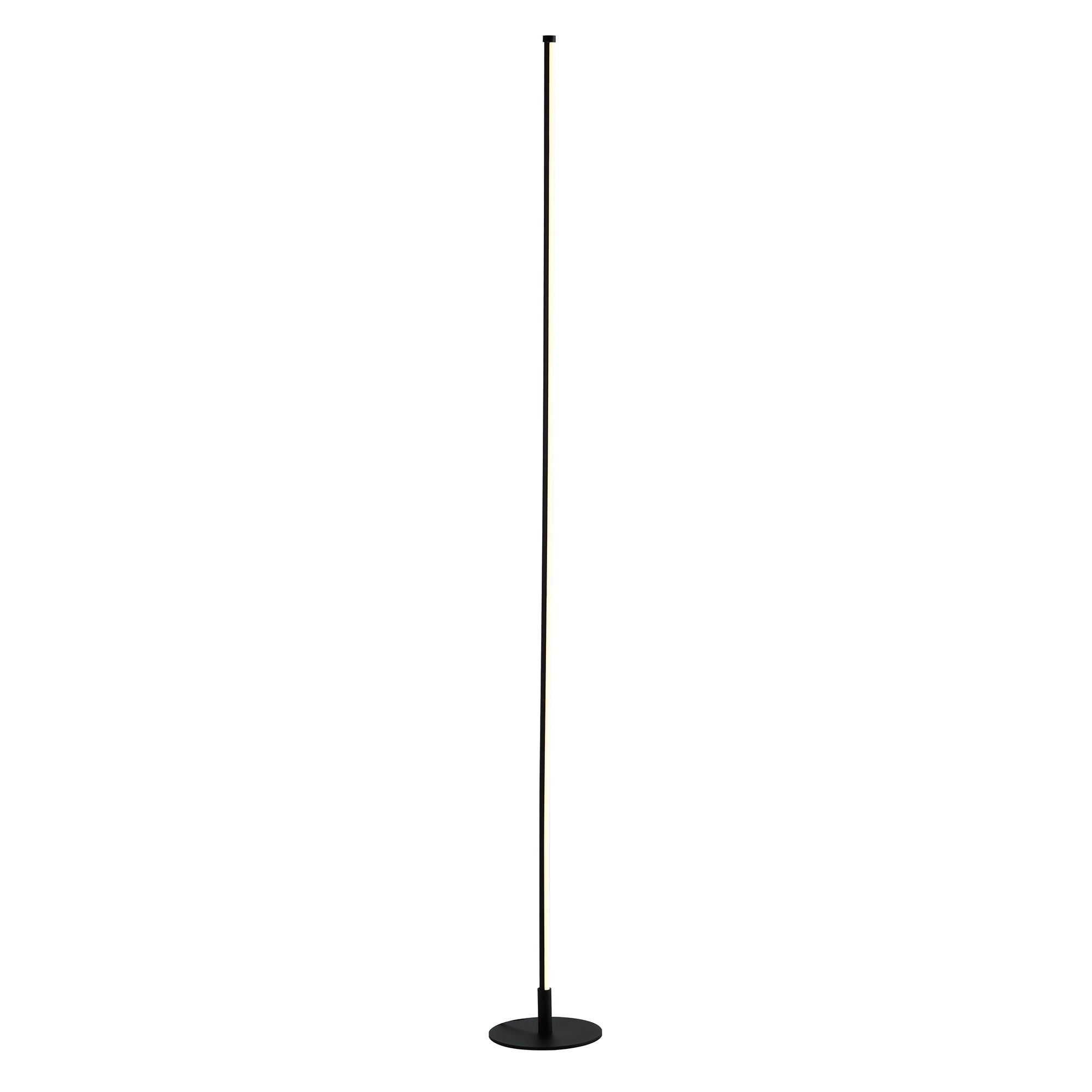 Modern Sleek Stick Style LED Standard Floor Lamp in Matt Black with Foot Dimmer Image 2