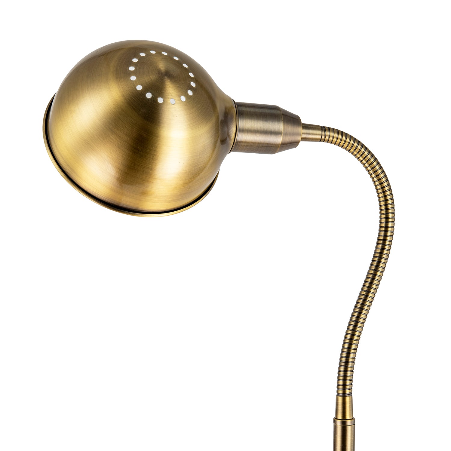 Traditional Antique Brass Task Reading Floor Lamp with Adjustable Head Image 4