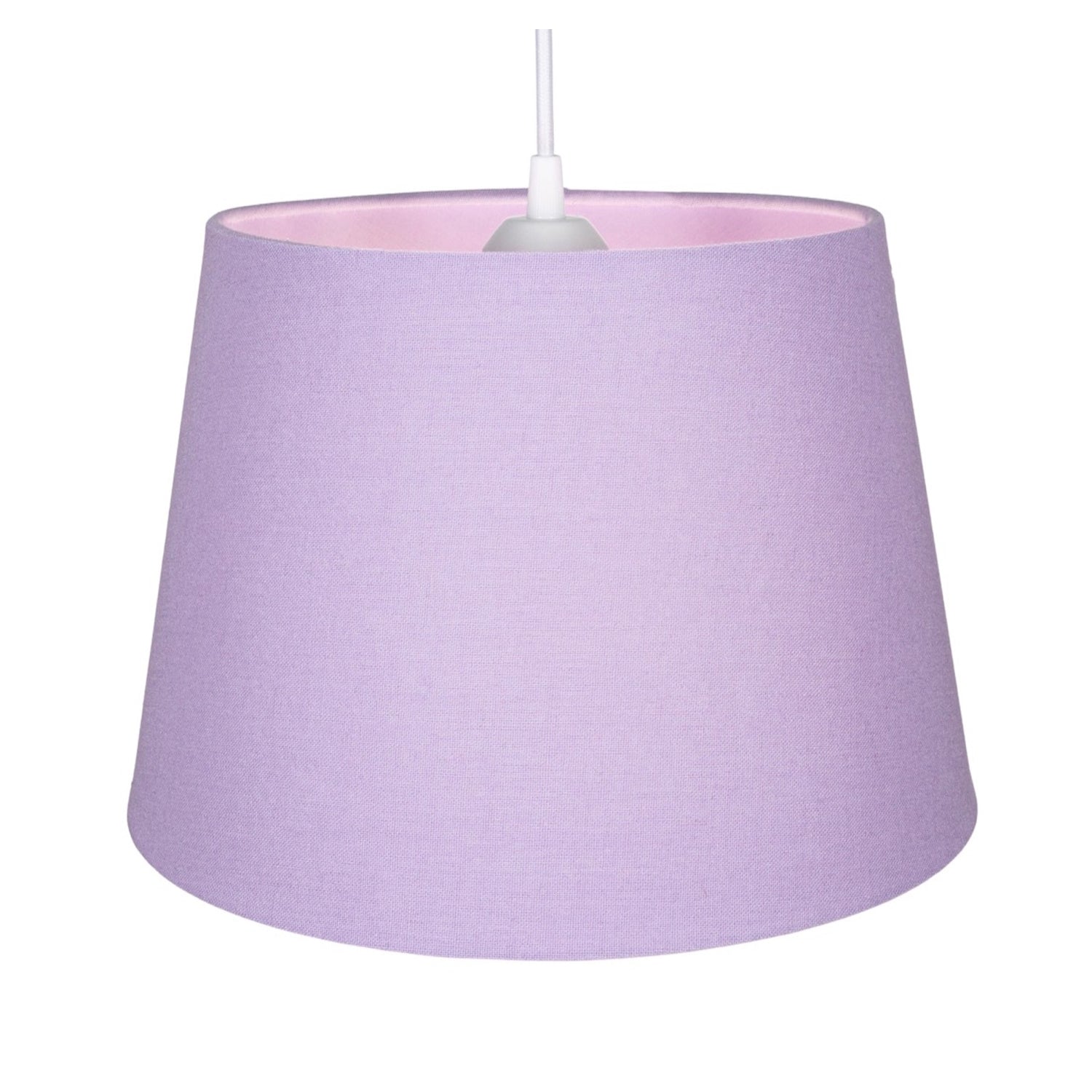 Traditional 8 Inch Soft Lilac Linen Drum Table/Pendant Lamp Shade 40w Maximum Image 2