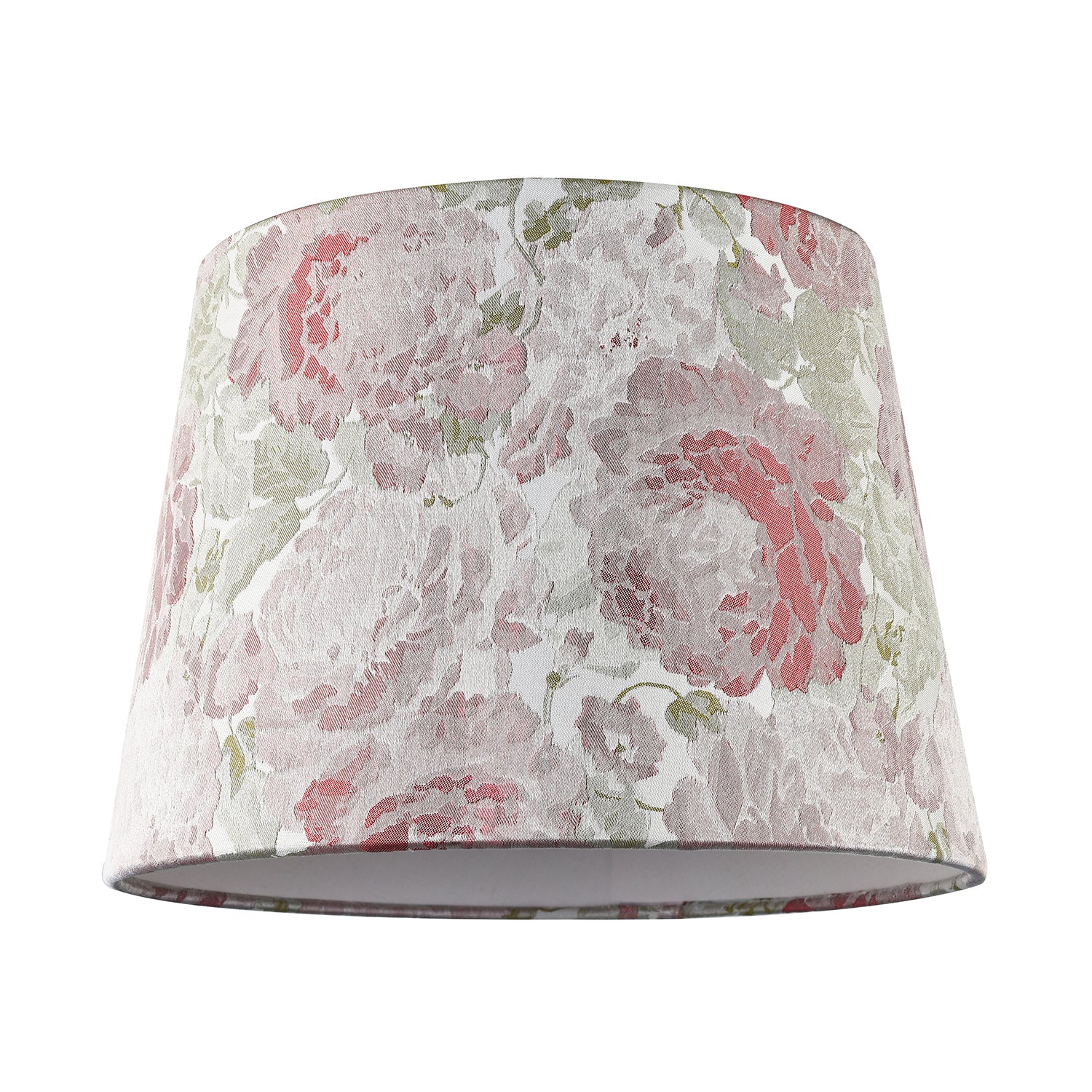 Pink Rose Floral Designed Drum Lamp Shade in Jacquard Cotton Fabric Image 1